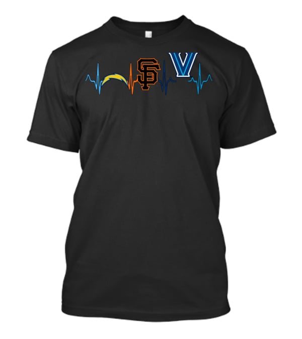 Chargers San Francisco Giants Villanova Heartbeat T-Shirt