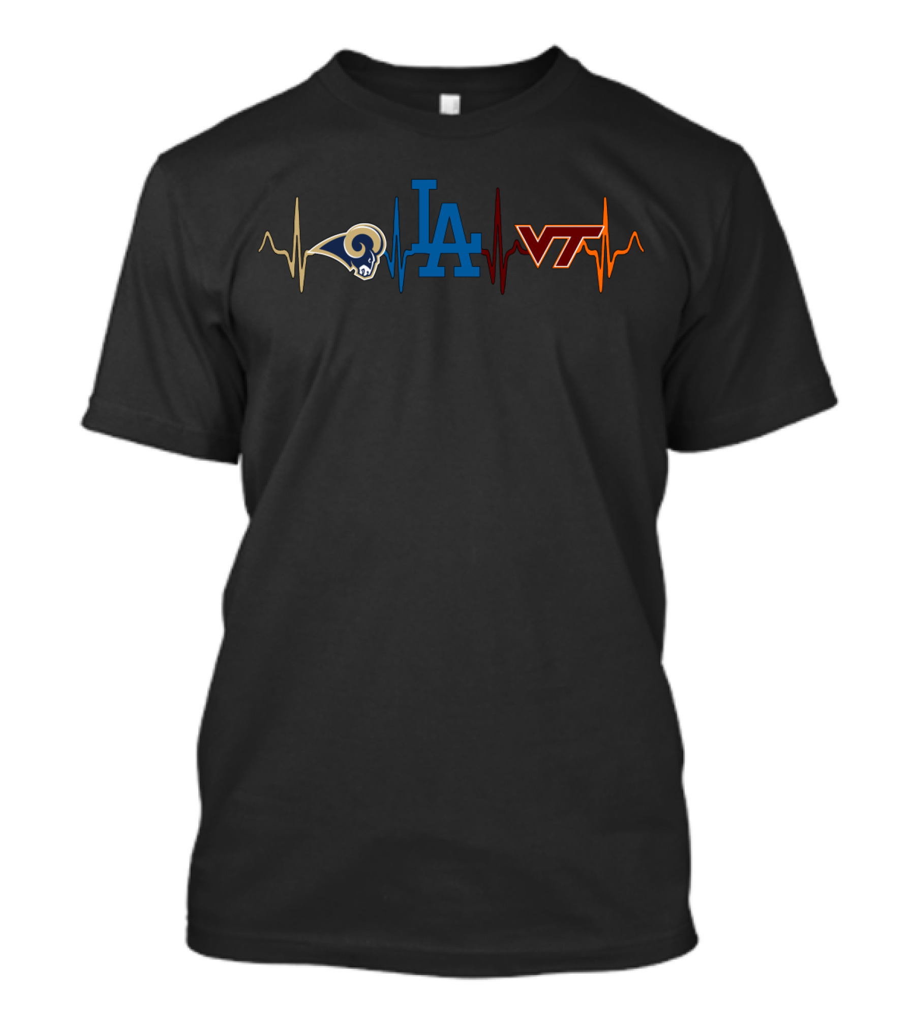 Rams La Dodgers Vth Heartbeat T-Shirt