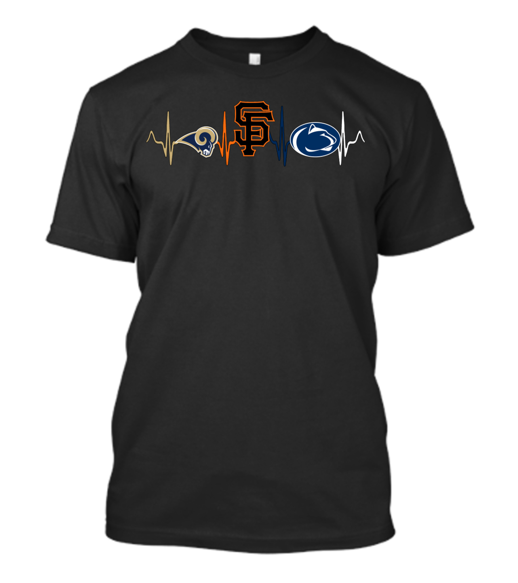 Rams Giants Penn State Love Ekg T-Shirt