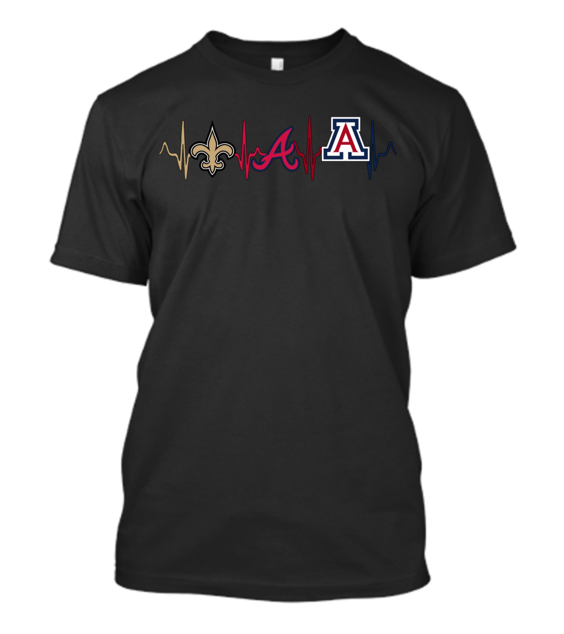 Love For New Orleans Saints Atlanta Braves Arizona Wildcats T-Shirt