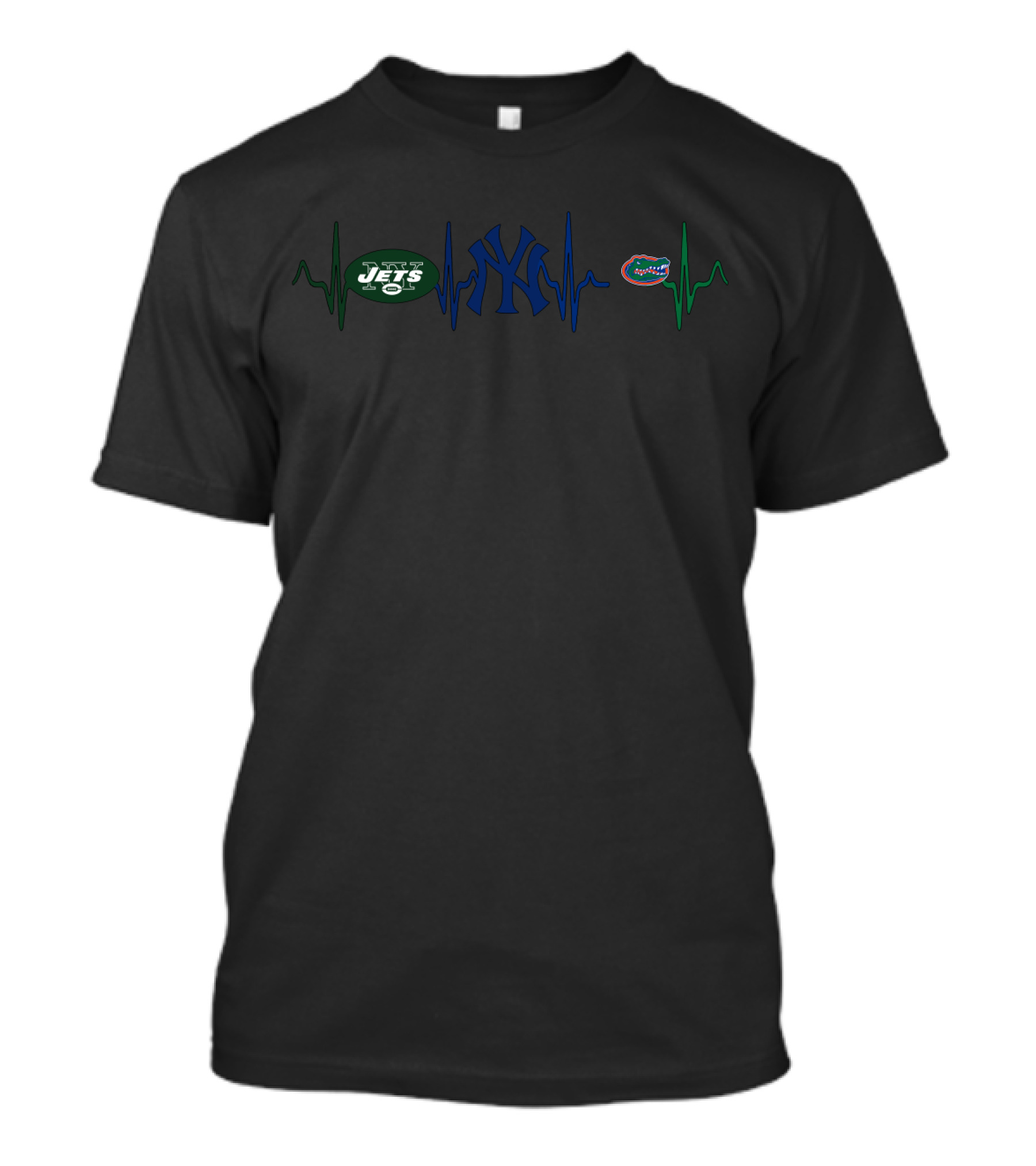 Ny Jets Yankees Florida Gators Heartbeat T-Shirt