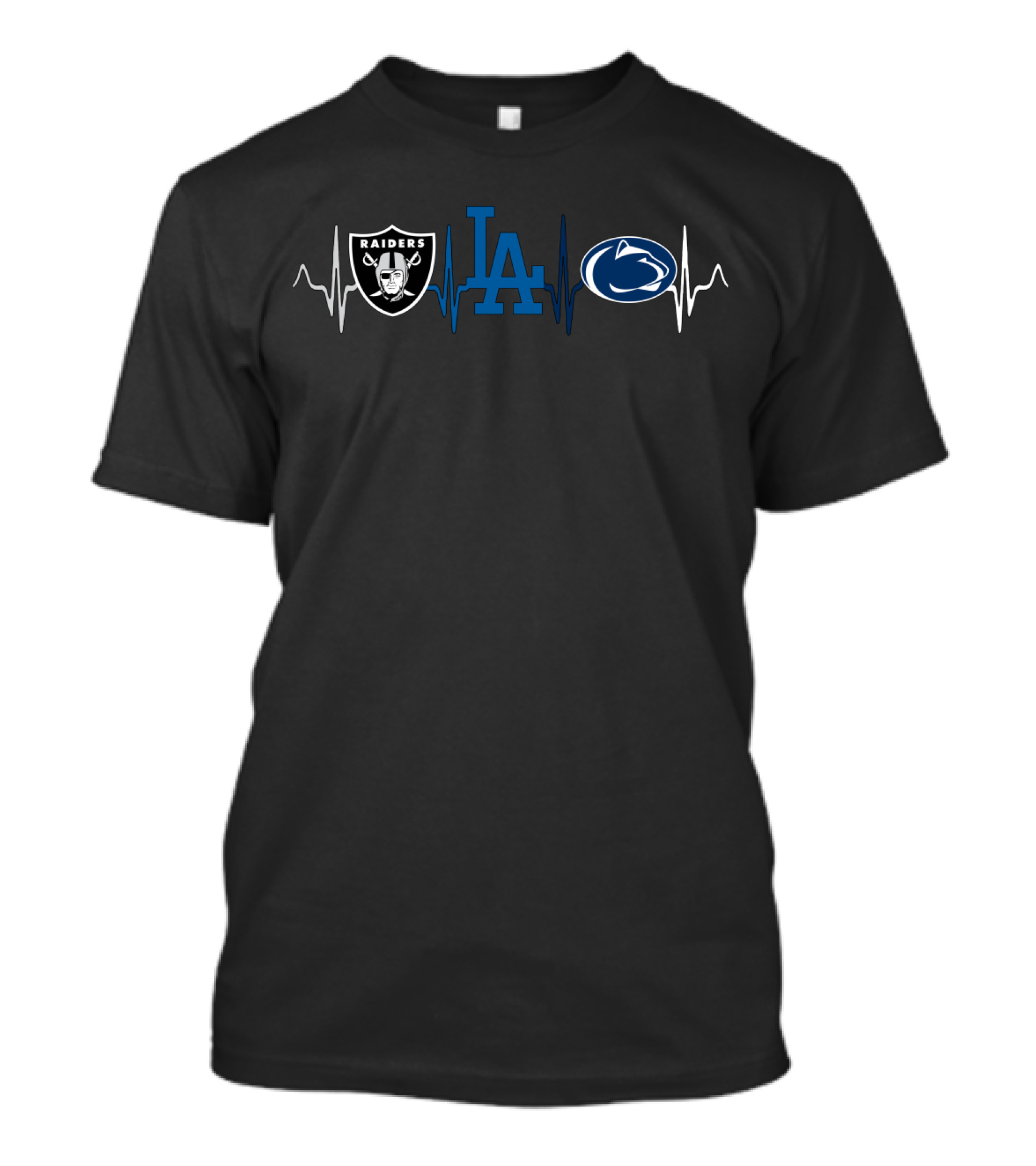 Raiders Dodgers Penn State Heartbeat T-Shirt