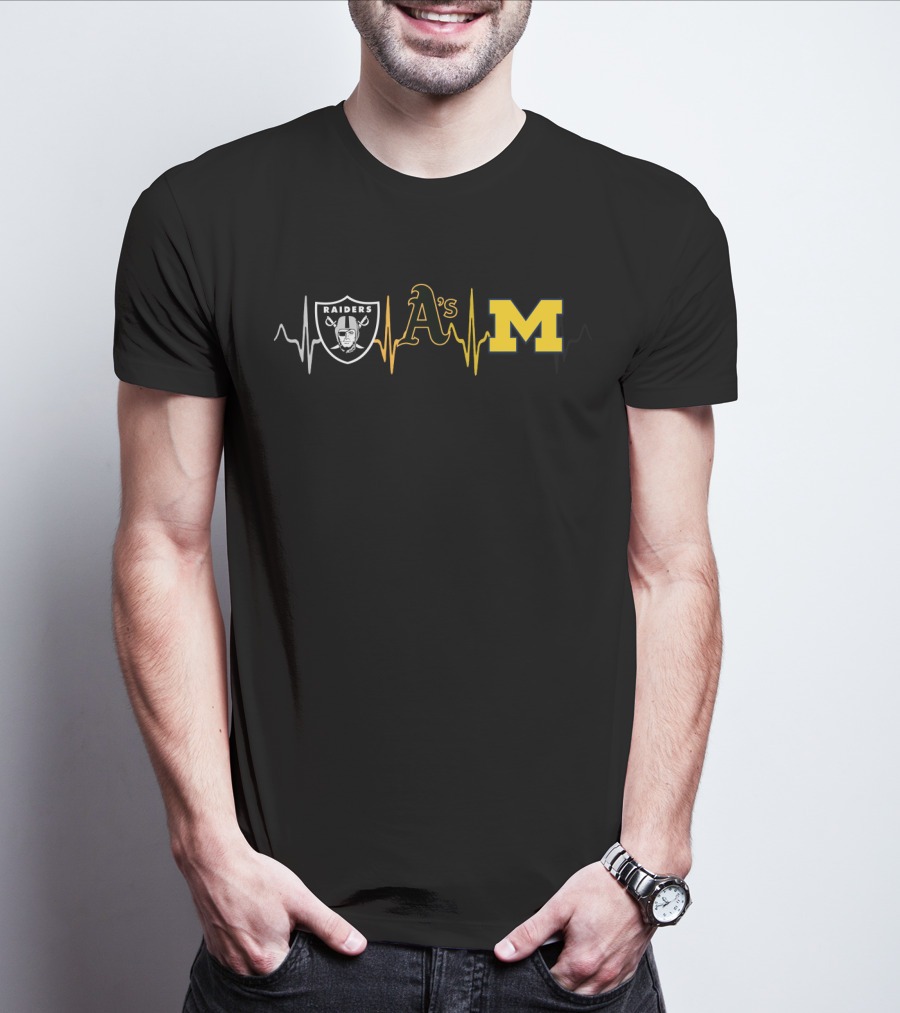 Raiders A's Michigan Heartbeat Mw T-Shirt