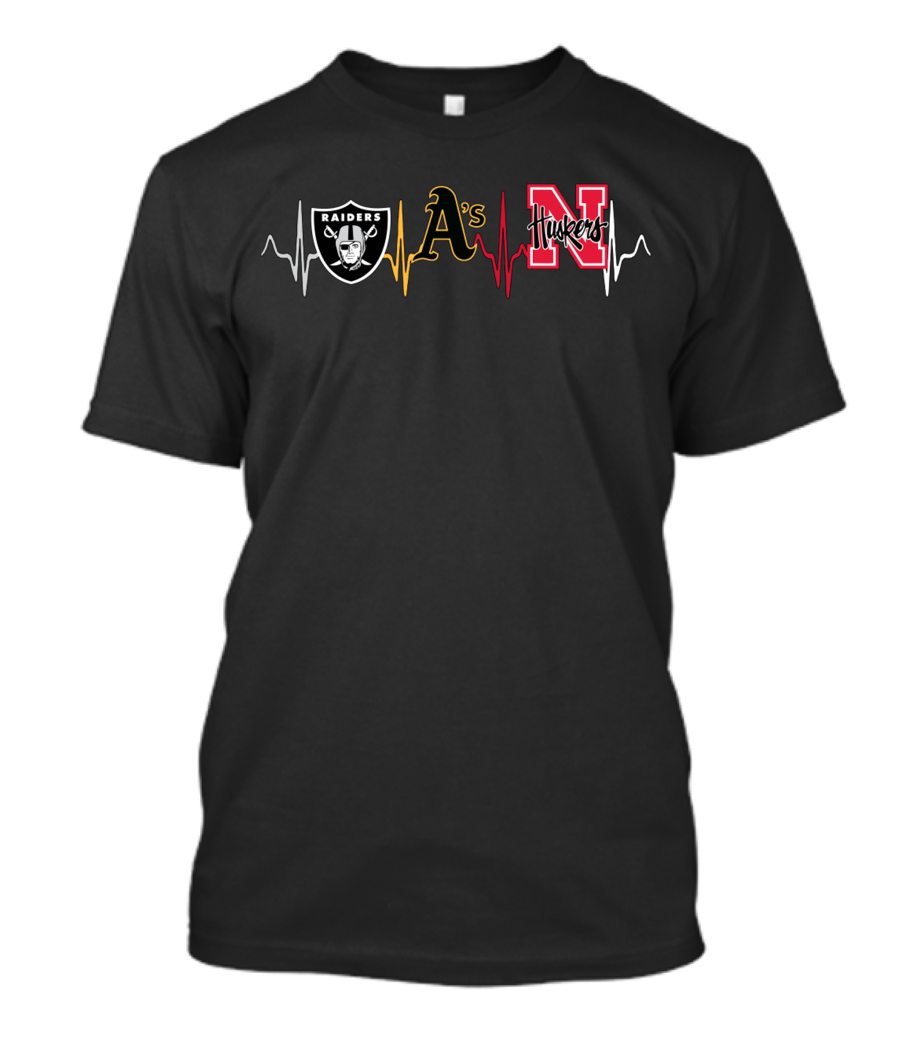 Raiders A's Huskers Heartbeat T-Shirt