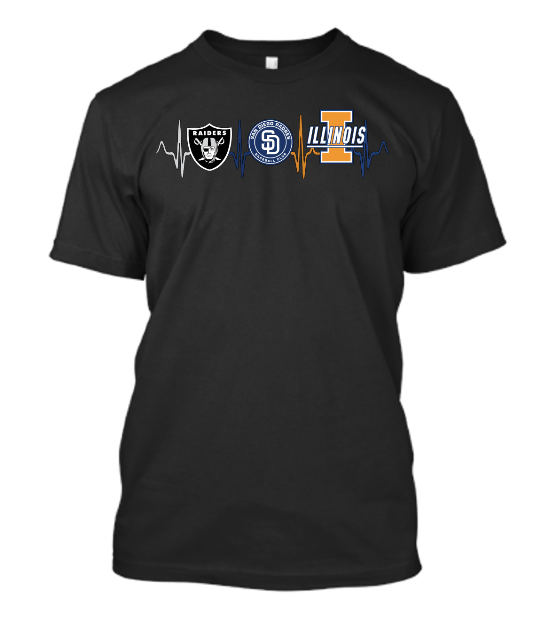Raiders Padres Illinois Heartbeat T-Shirt