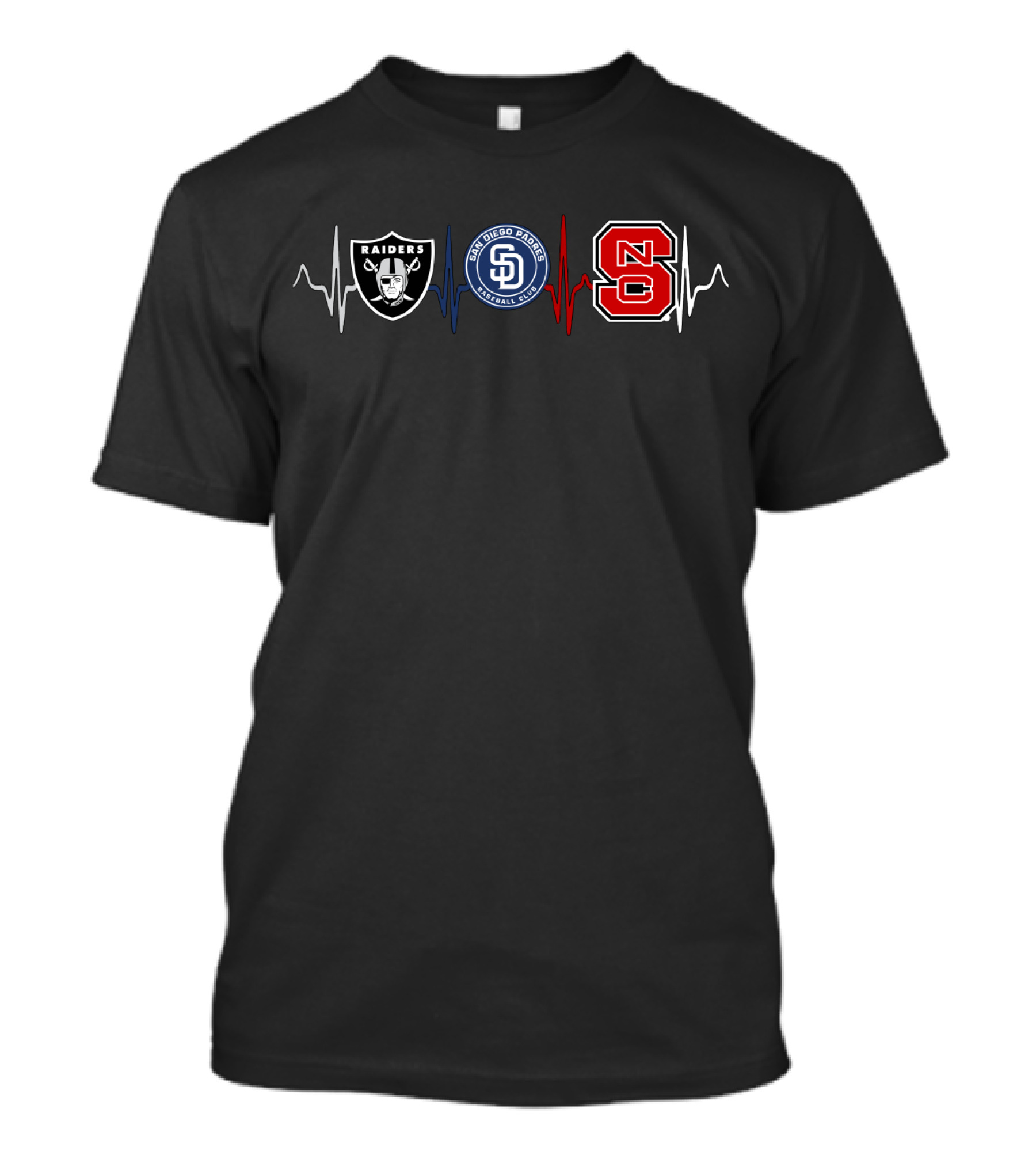 Raiders Love Padres Heartbeat Ncs T-Shirt