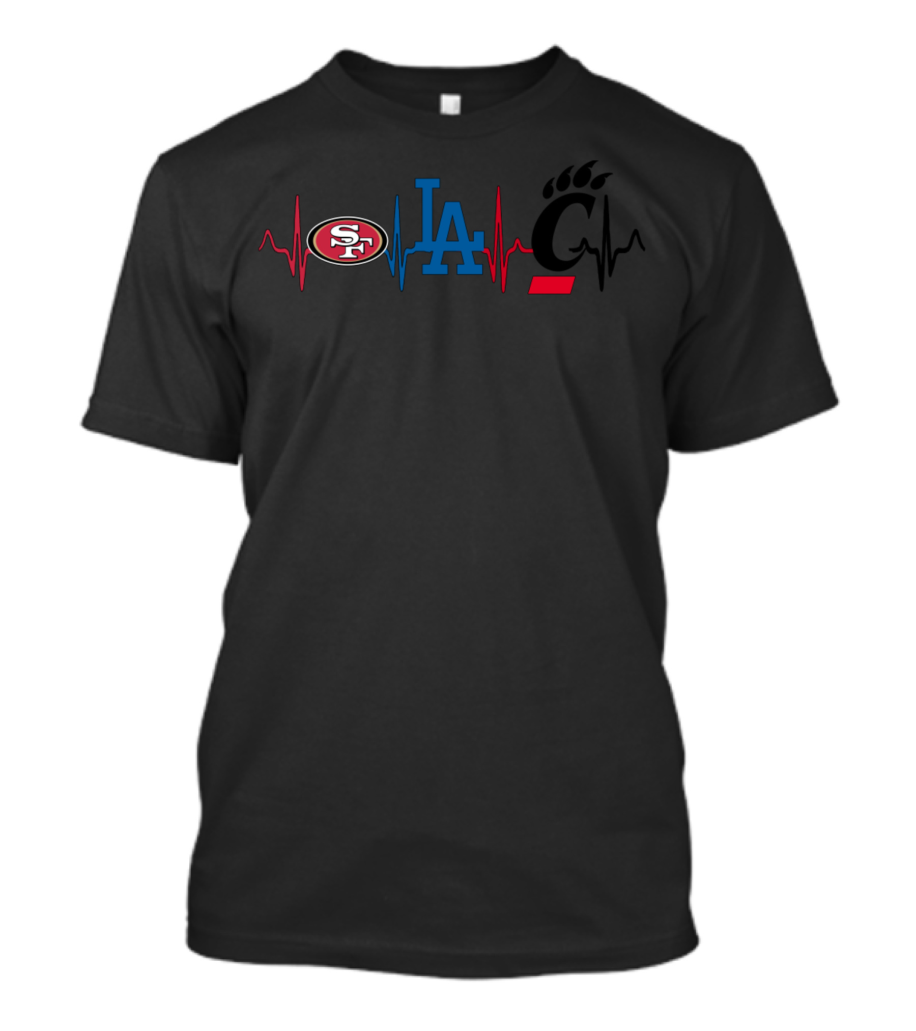 Love 49ers Los Angeles Dodgers Cincinnati Bearcats T-Shirt