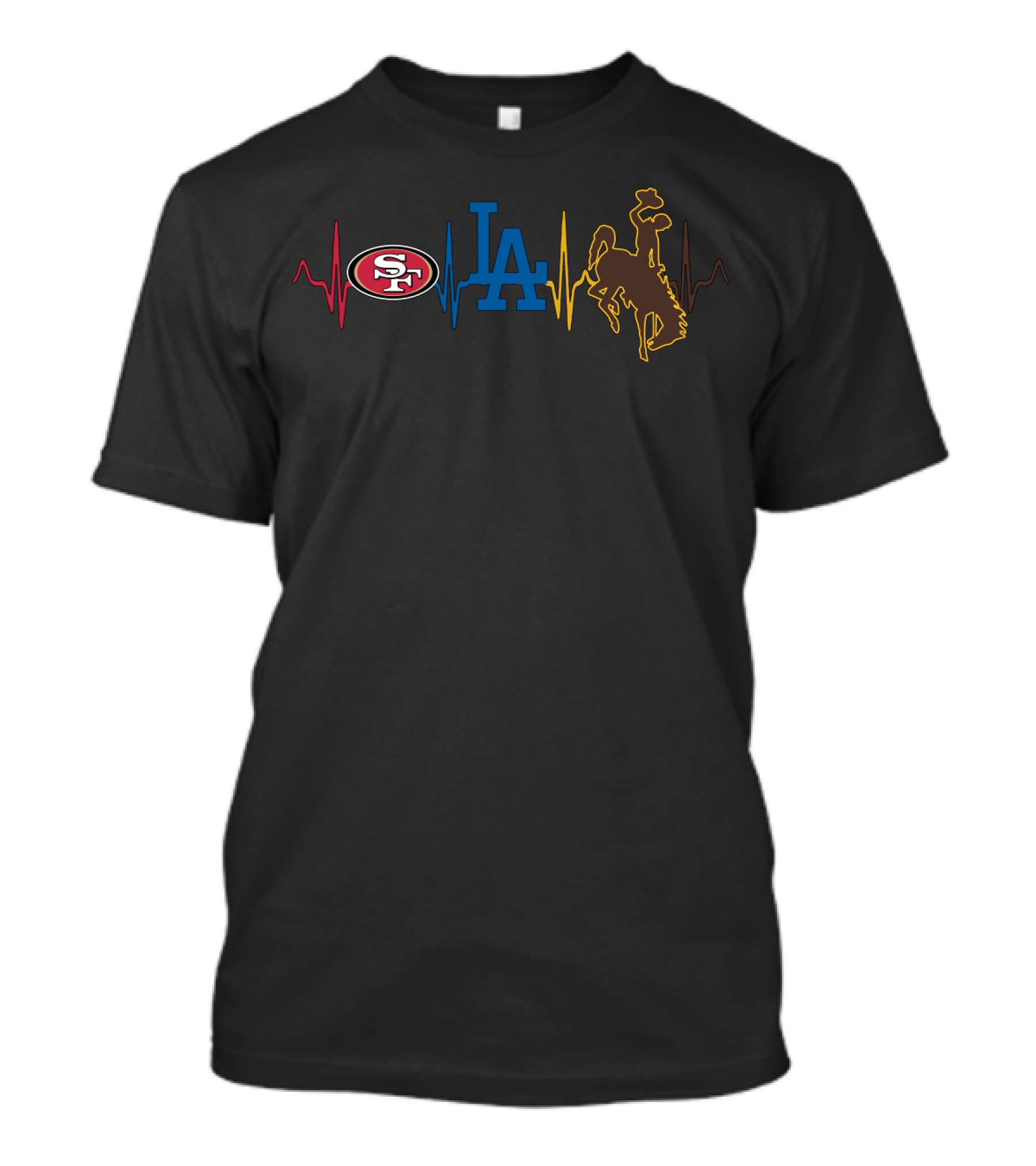 Love 49ers Dodgers La Cowboy Horseback Rider Wc T-Shirt