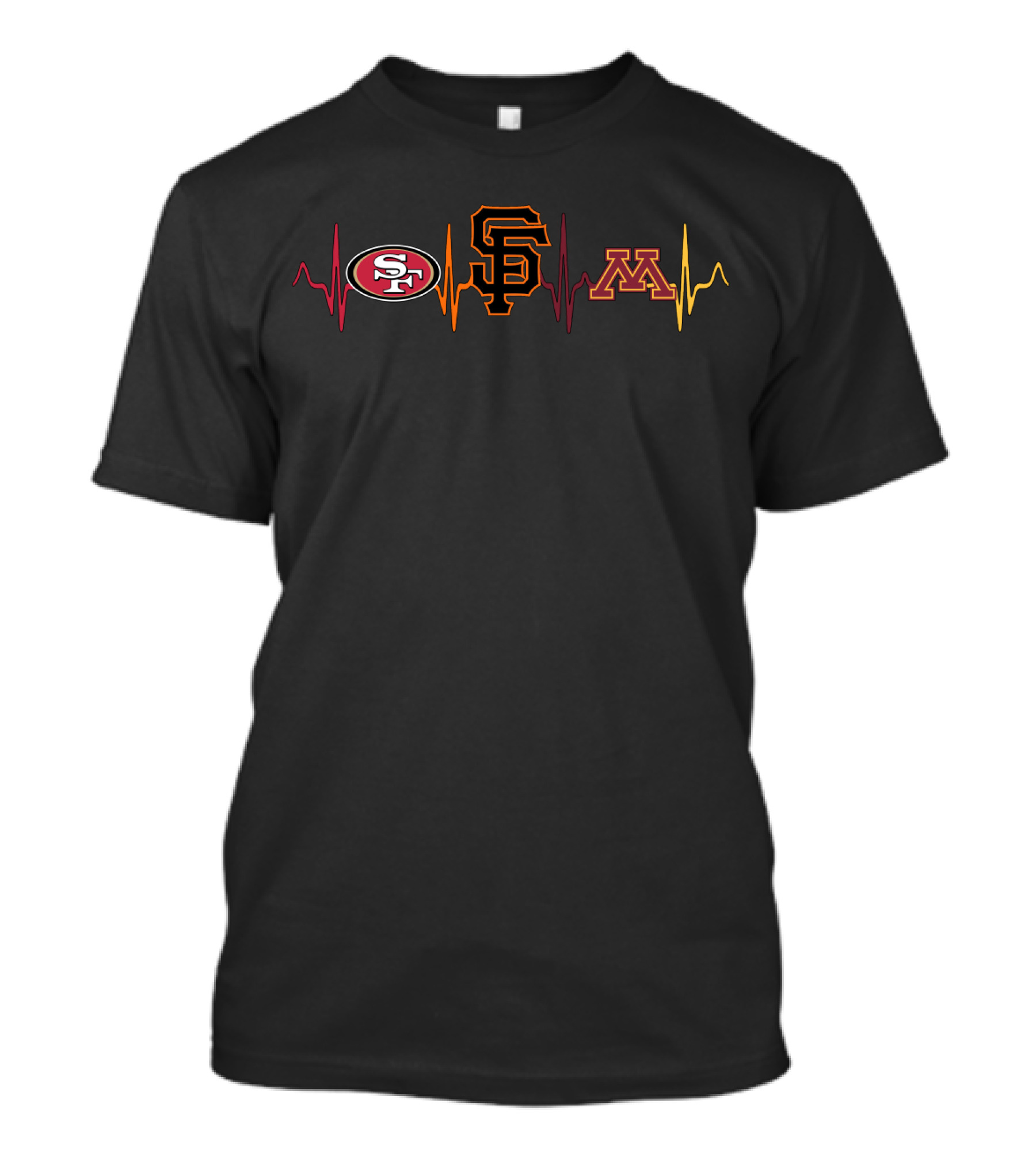 Love 49ers Giants Mgg Heartbeat T-Shirt