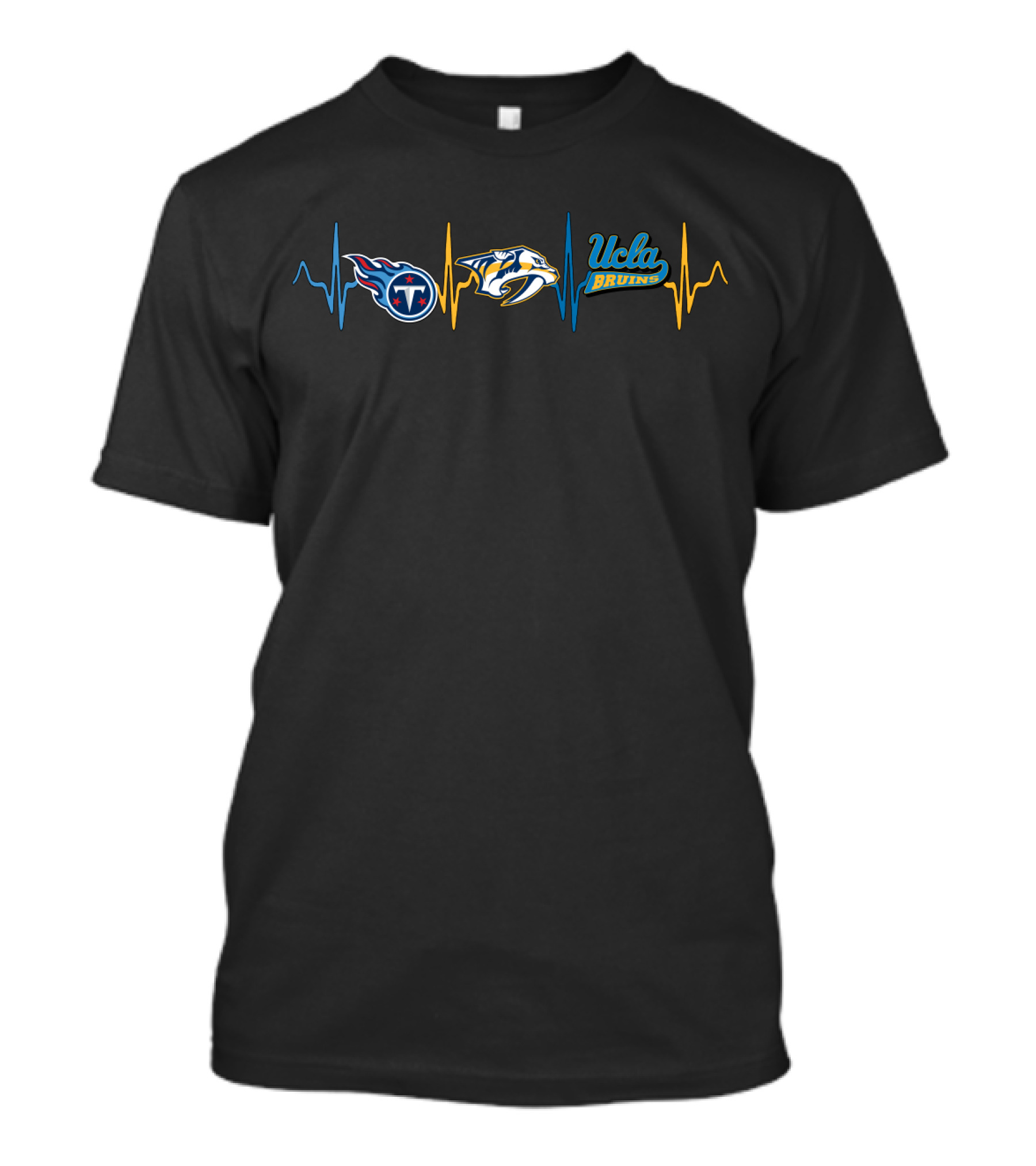 Love Titans Nashville Predators Ucla Bruins Heartbeat T-Shirt