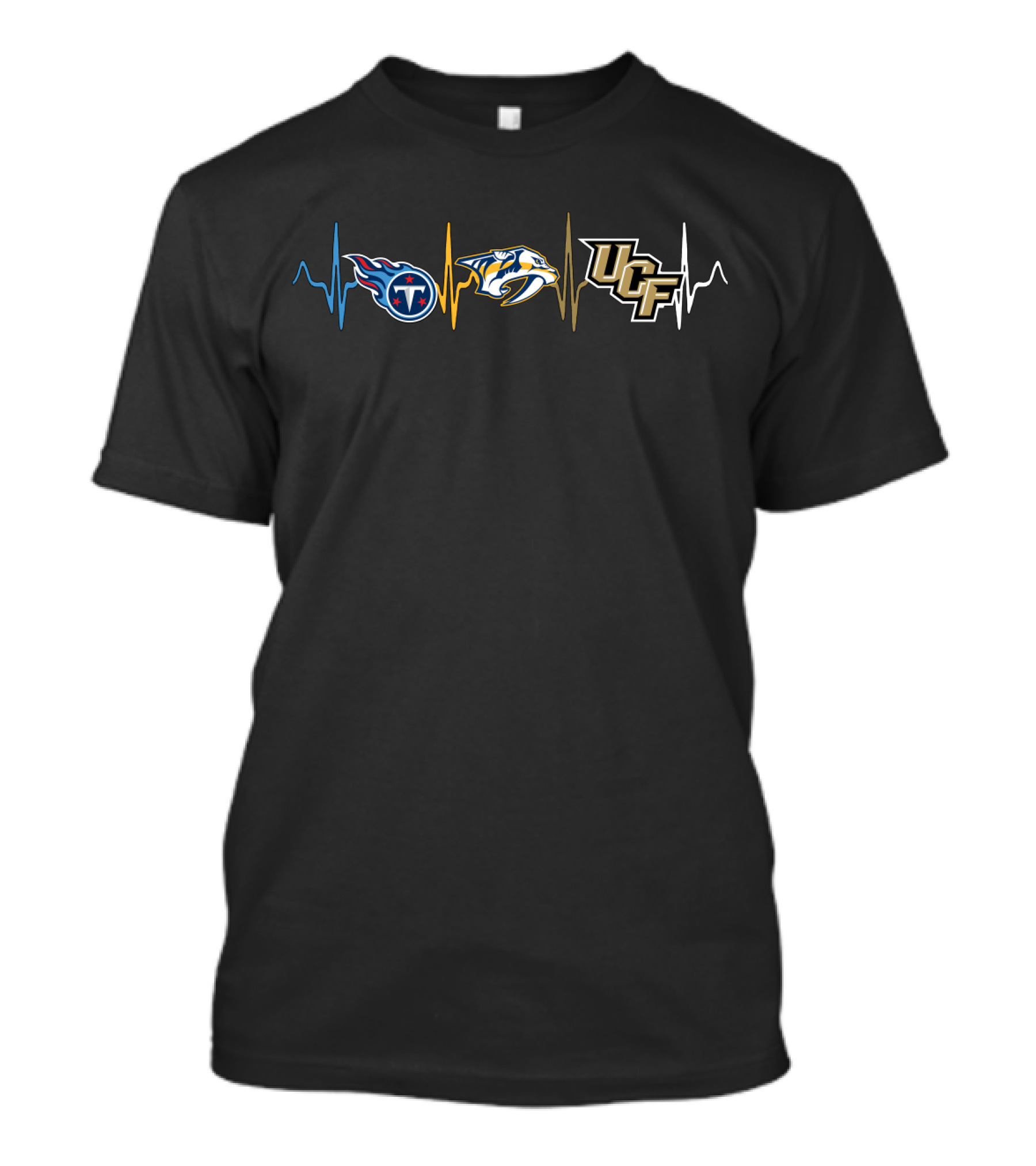 Tennessee Titans Nashville Predators Ucf Knights Heartbeat T-Shirt