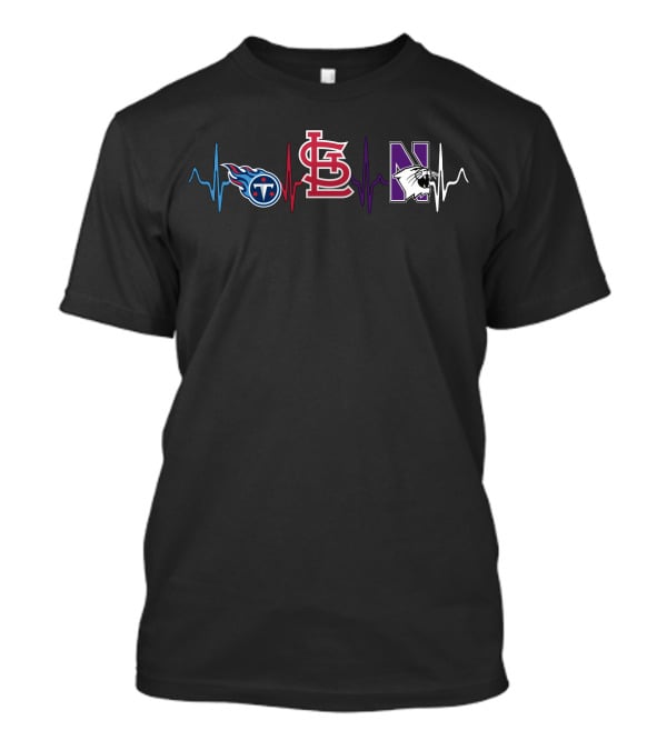 Tennessee Titans St. Louis Cardinals Northwestern Wildcats Heartbeat T-Shirt