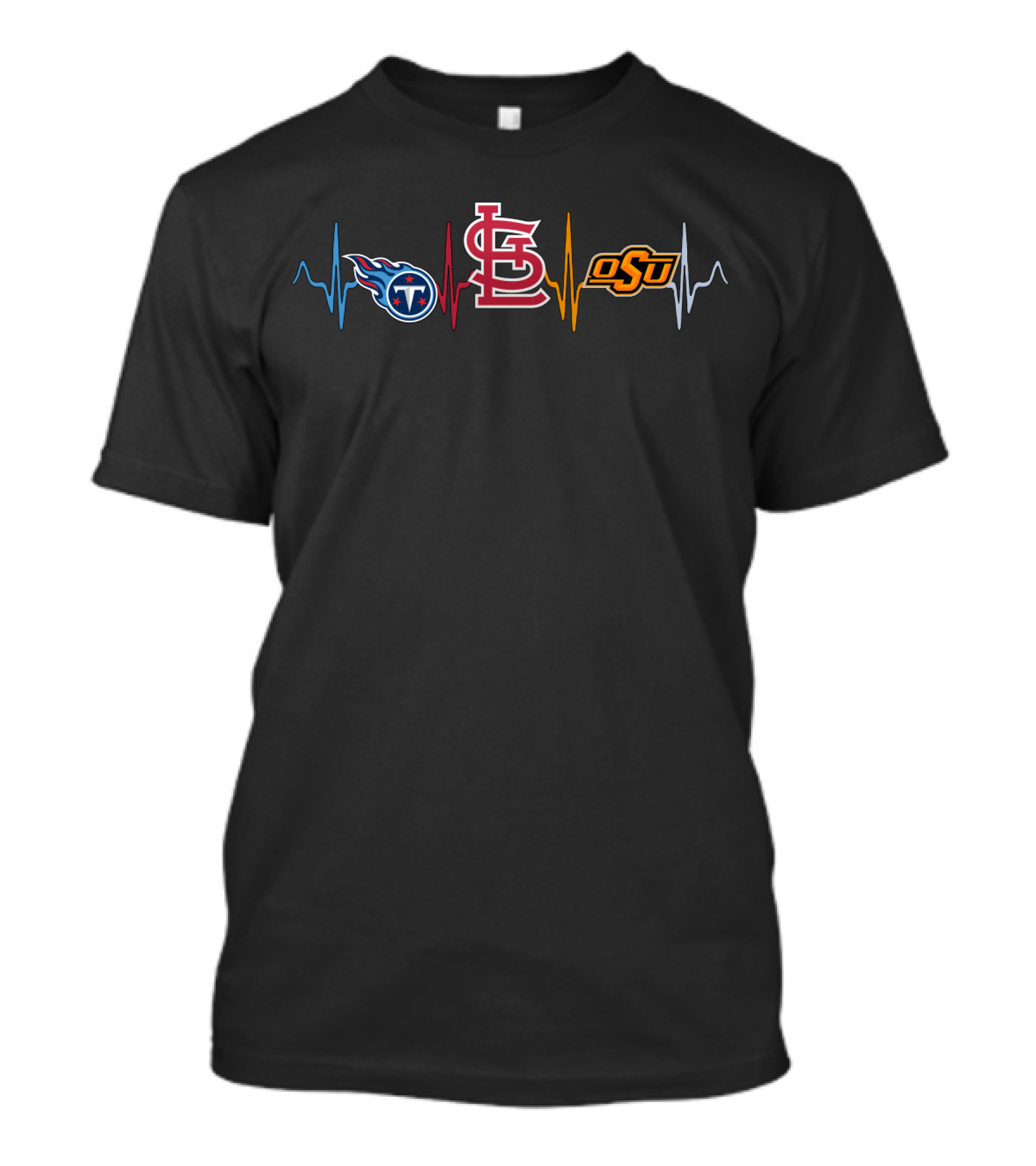 Tennessee Titans St. Louis Cardinals Oklahoma State University Heartbeat T-Shirt