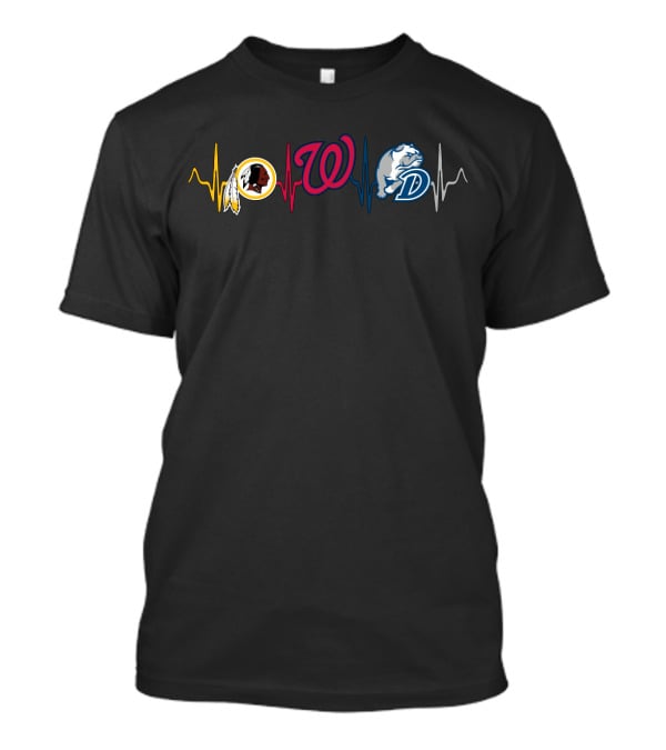 Redskins Nationals Bulldogs Heartbeat T-Shirt