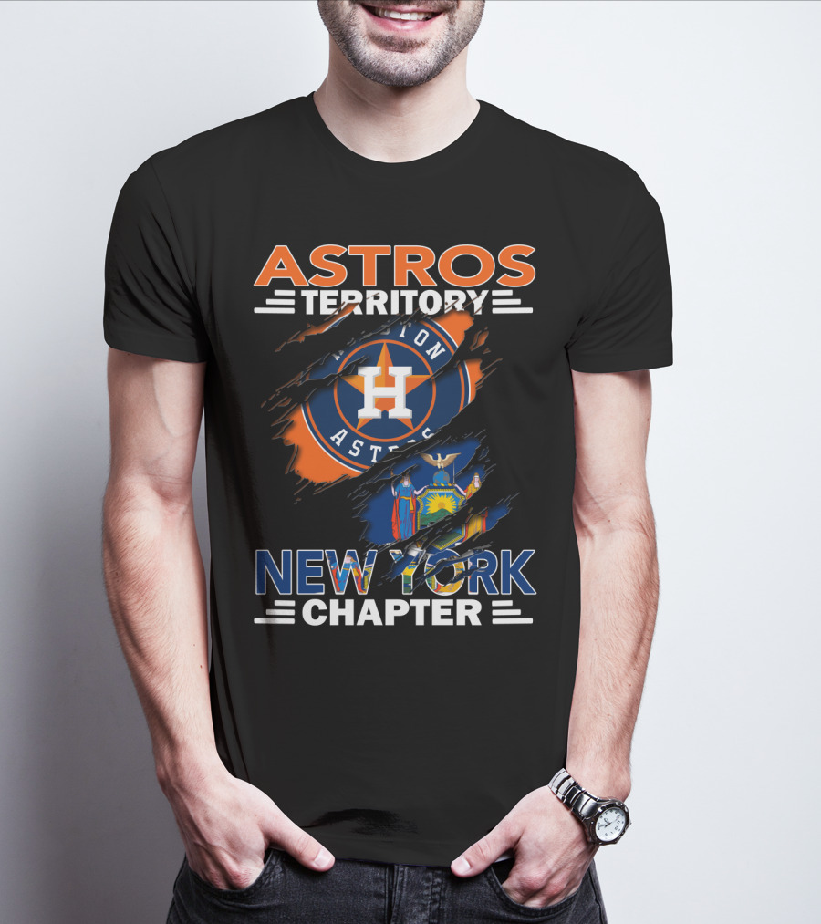 Astros Territory Houston Logo New York Chapter USA Flag T-Shirt