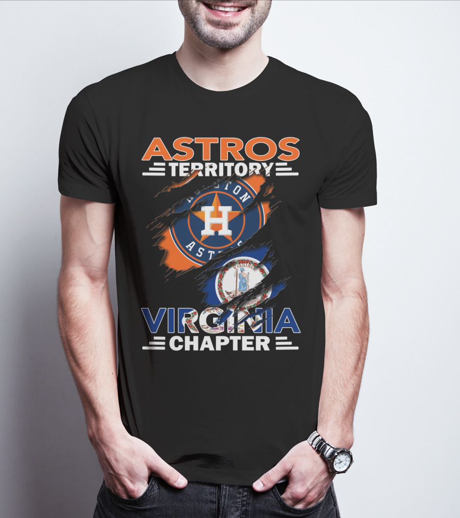 Astros Territory Virginia Chapter Houston Astros Logo Virginia Flag T-Shirt