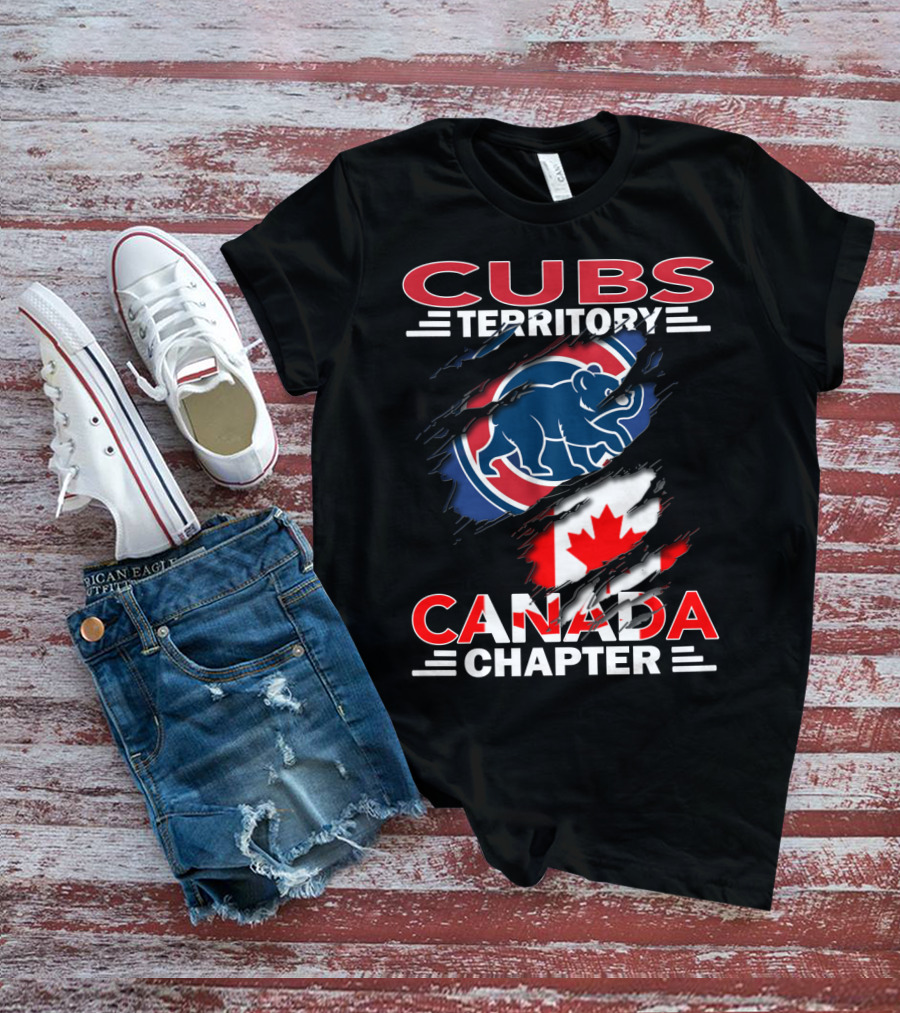 Cubs Territory Canada Chapter Toronto Blue Bear Maple Leaf Emblem T-Shirt