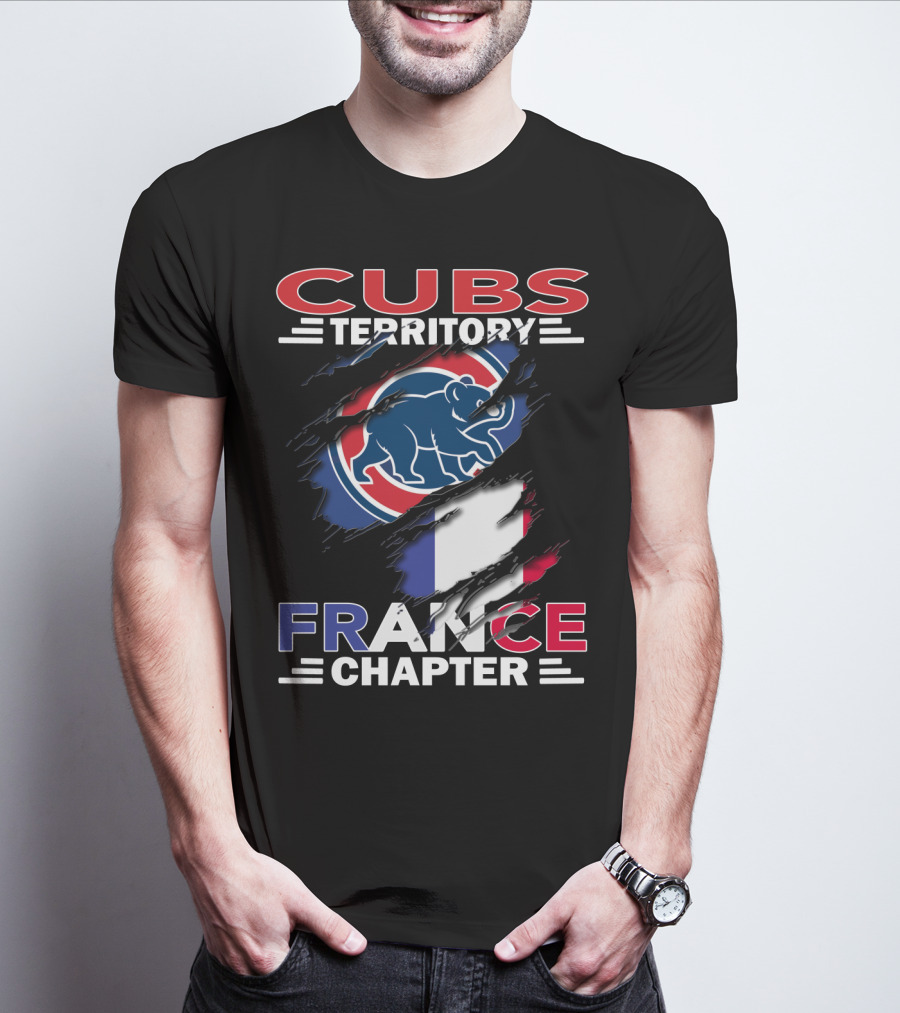 Cubs Territory France Chapter Logo With French Flag And Cubs Emblem T-Shirt
