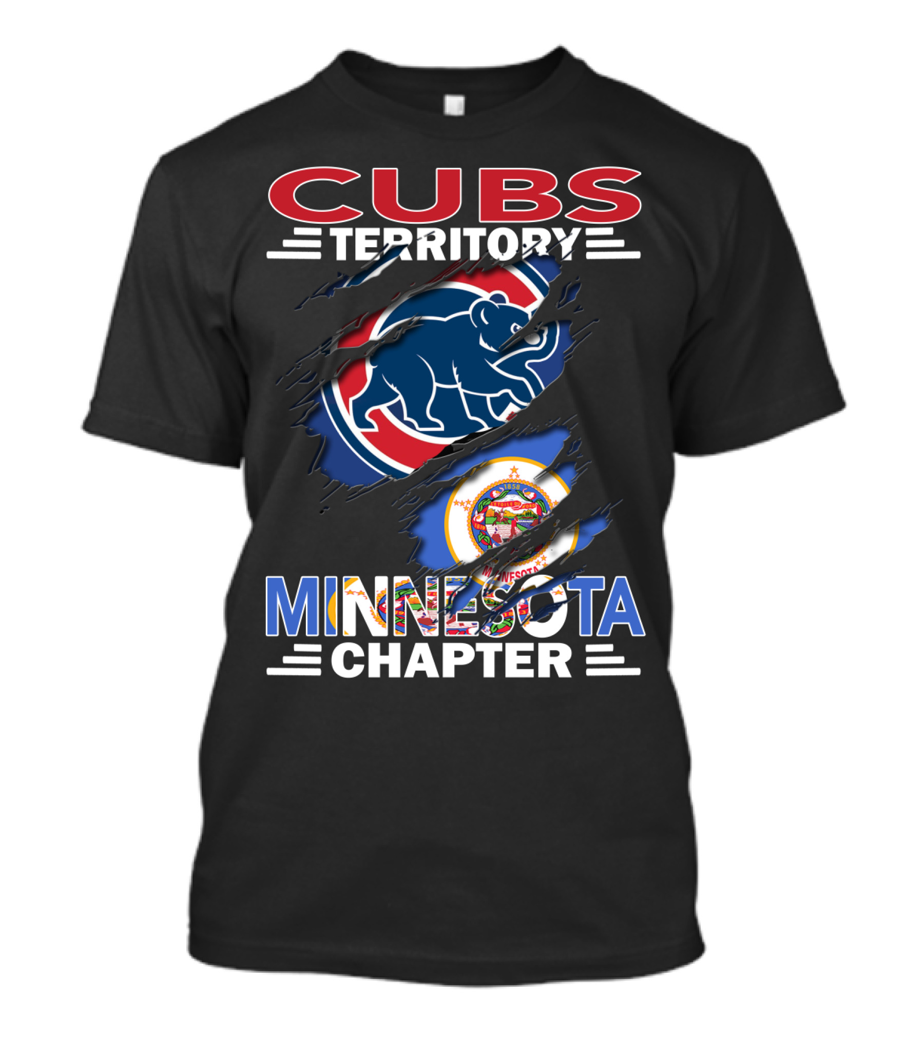 Cubs Territory Minnesota Chapter State Emblem And Sports Bear T-Shirt