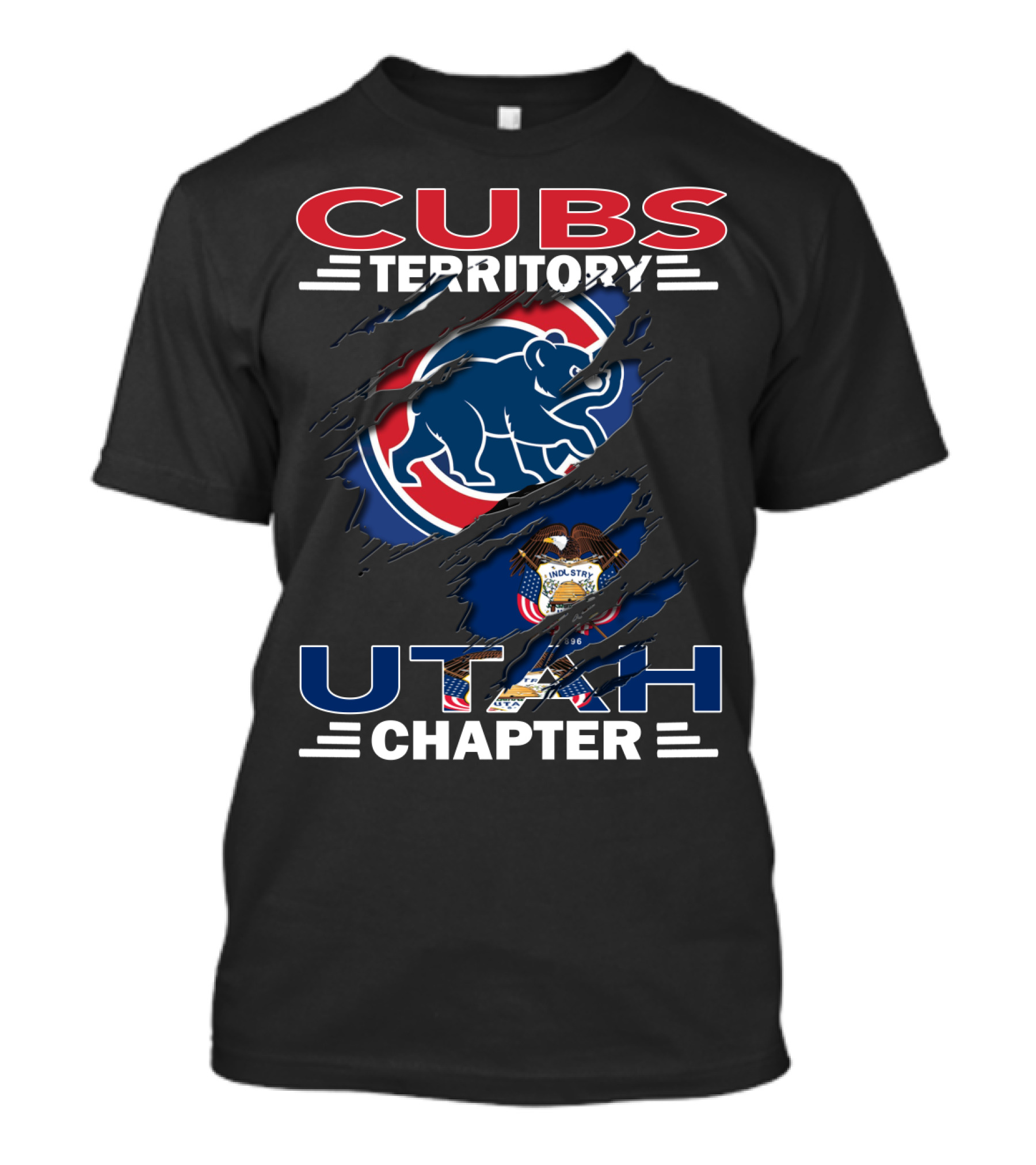 Cubs Territory Utah Chapter Bears And State Flag T-Shirt