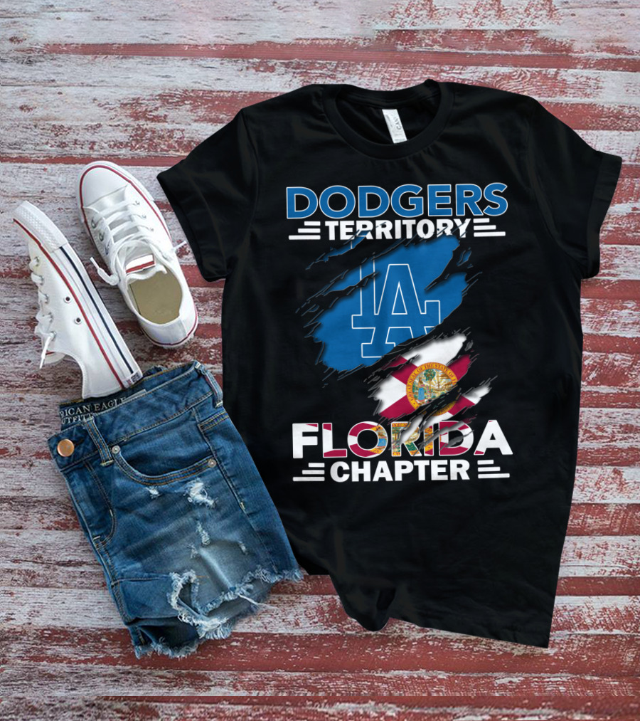 Dodgers Territory Florida Chapter LA Logo And Florida Flag T-Shirt