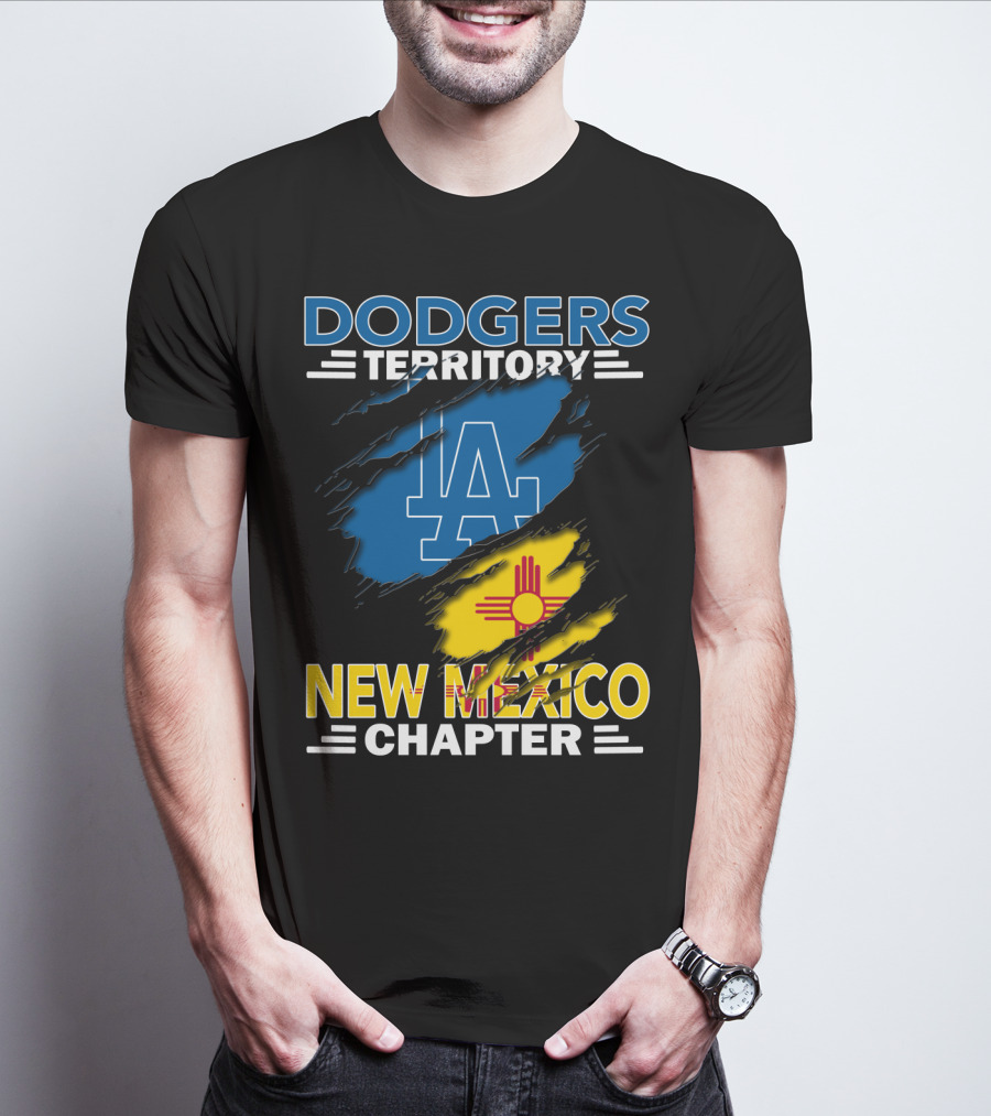 Dodgers Territory New Mexico Chapter LA Logo And Zia T-Shirt