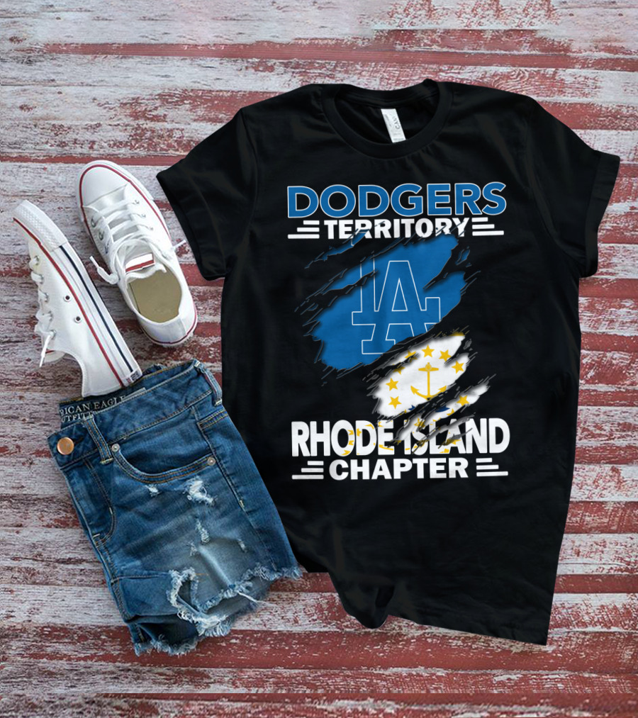 Dodgers Territory Rhode Island Chapter LA Logo Anchored T-Shirt