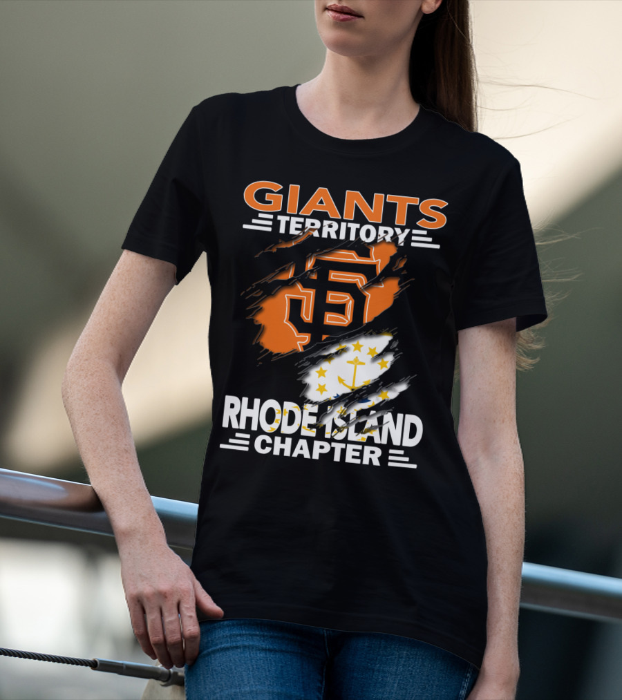 Giants Territory Rhode Island Chapter SF Logo And State Flag Elements T-Shirt