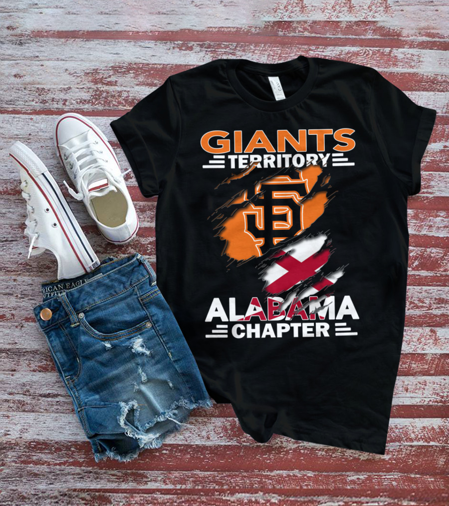 Giants Territory Alabama Chapter Sf Logo And Alabama Flag T-Shirt