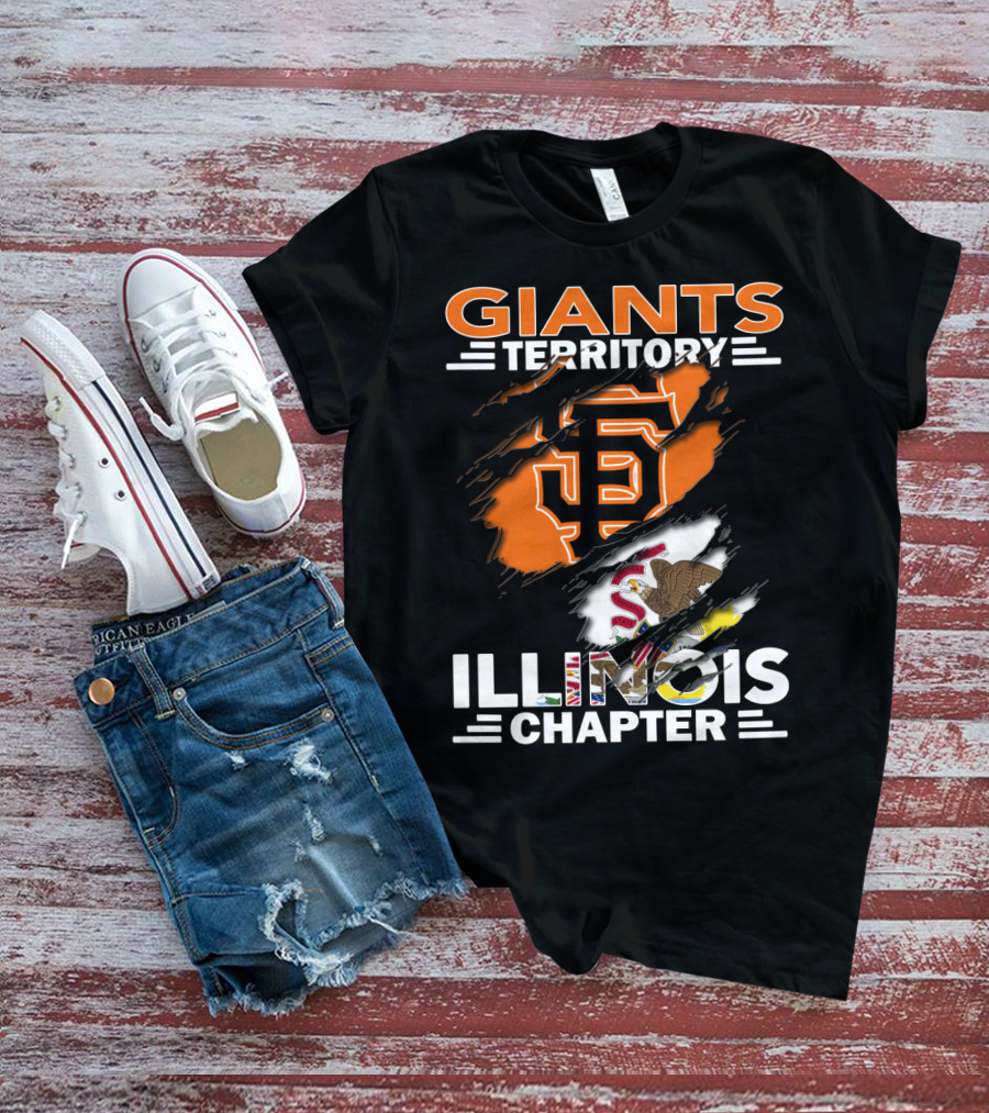 Giants Territory Illinois Chapter Sf Logo Illinois Flag T-Shirt