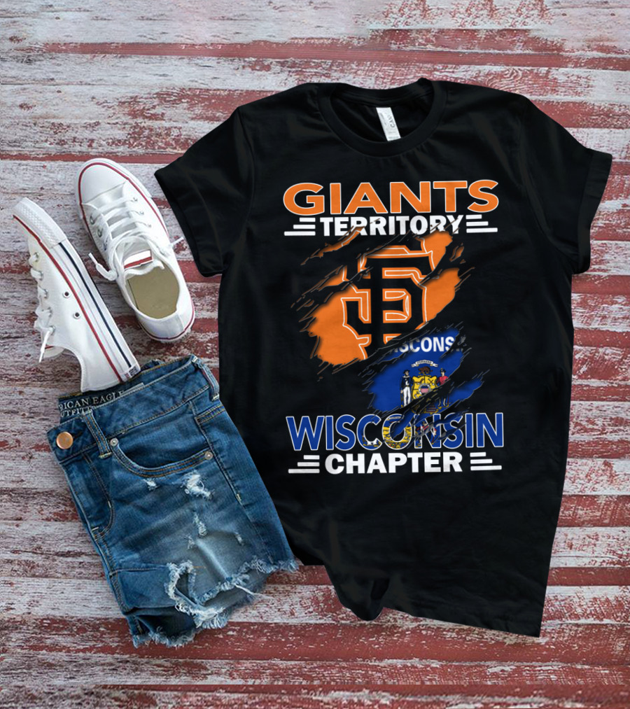 Giants Territory Wisconsin Chapter San Francisco Logo Giants Flag T-Shirt