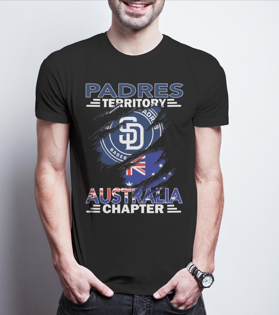 Padres Territory Australia Chapter San Diego Baseball Logo Australian Flag T-Shirt