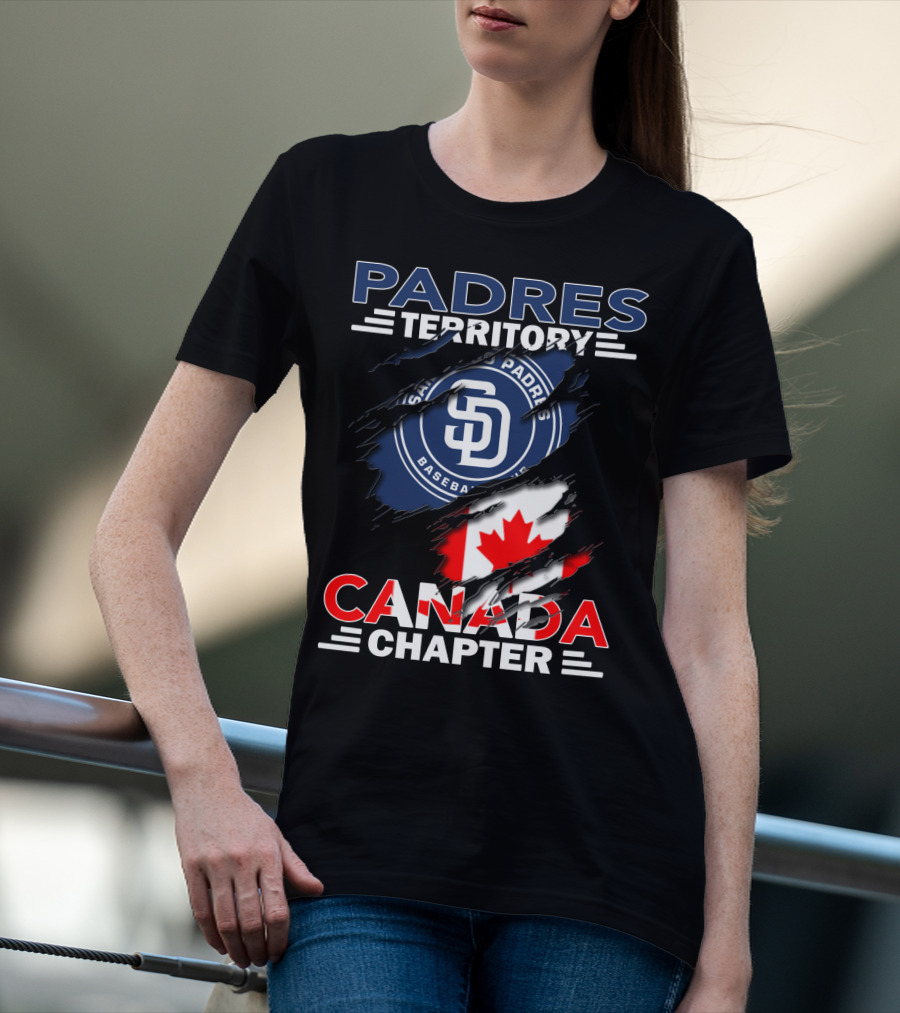 Padres Territory Canada Chapter San Diego Baseball Canadian Flag T-Shirt