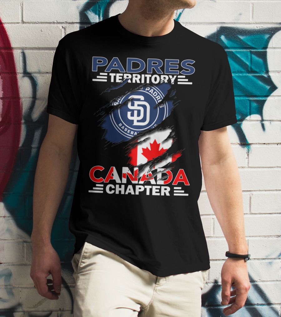 Padres Territory Canada Chapter San Diego Baseball Canadian Flag T-Shirt