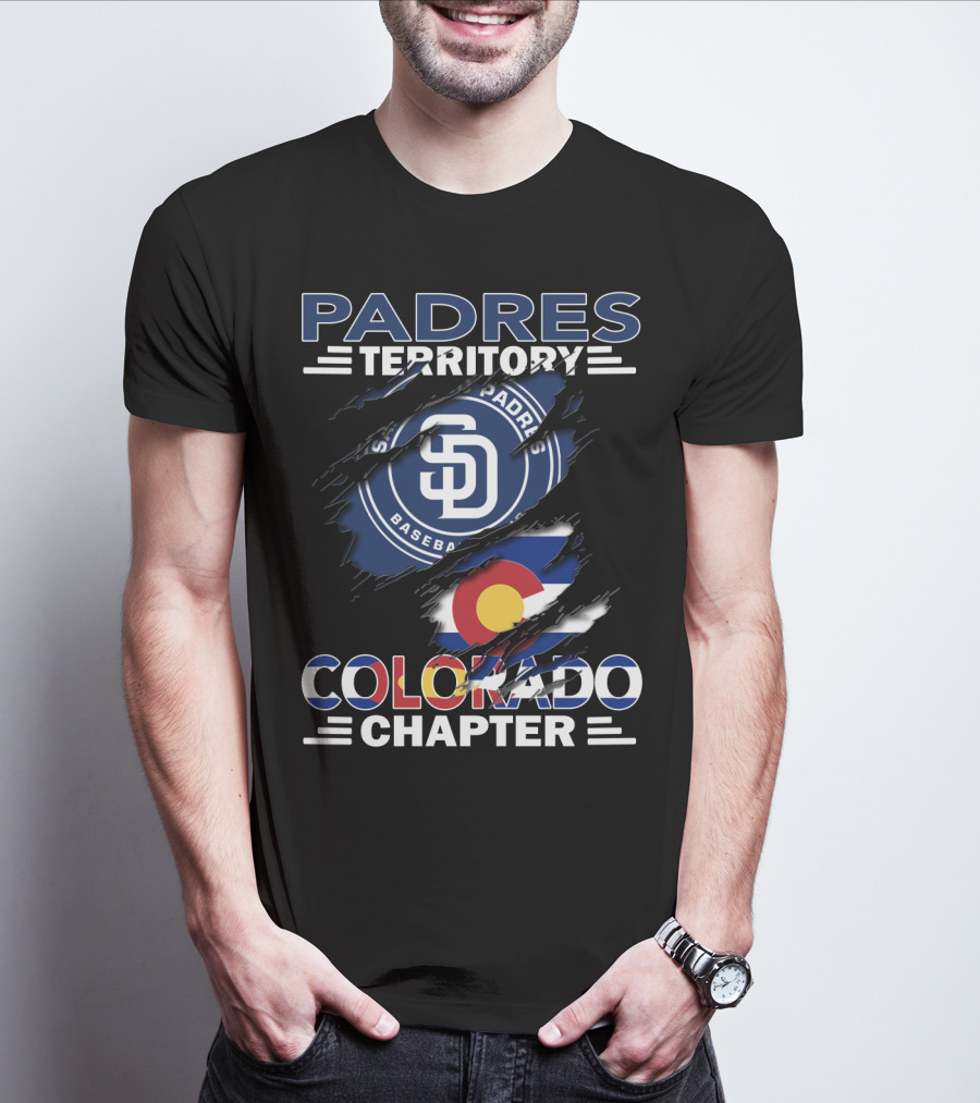 Padres Territory San Diego Baseball Colorado Chapter Flag Integration T-Shirt
