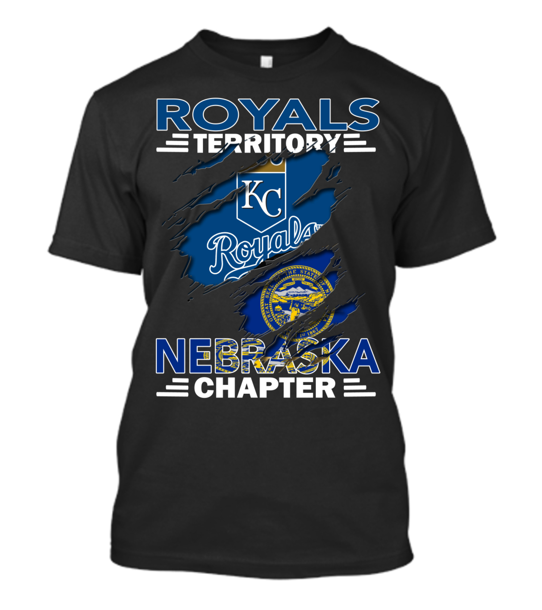 Royals Territory Nebraska Chapter KC Royals Logo State Seal T-Shirt