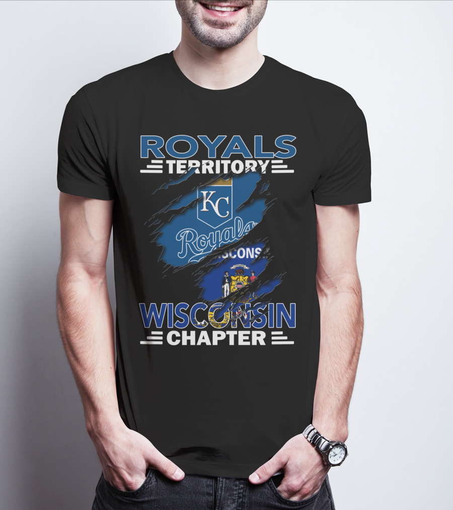Royals Territory KC Wisconsin Chapter Logo With State Flag Elements T-Shirt