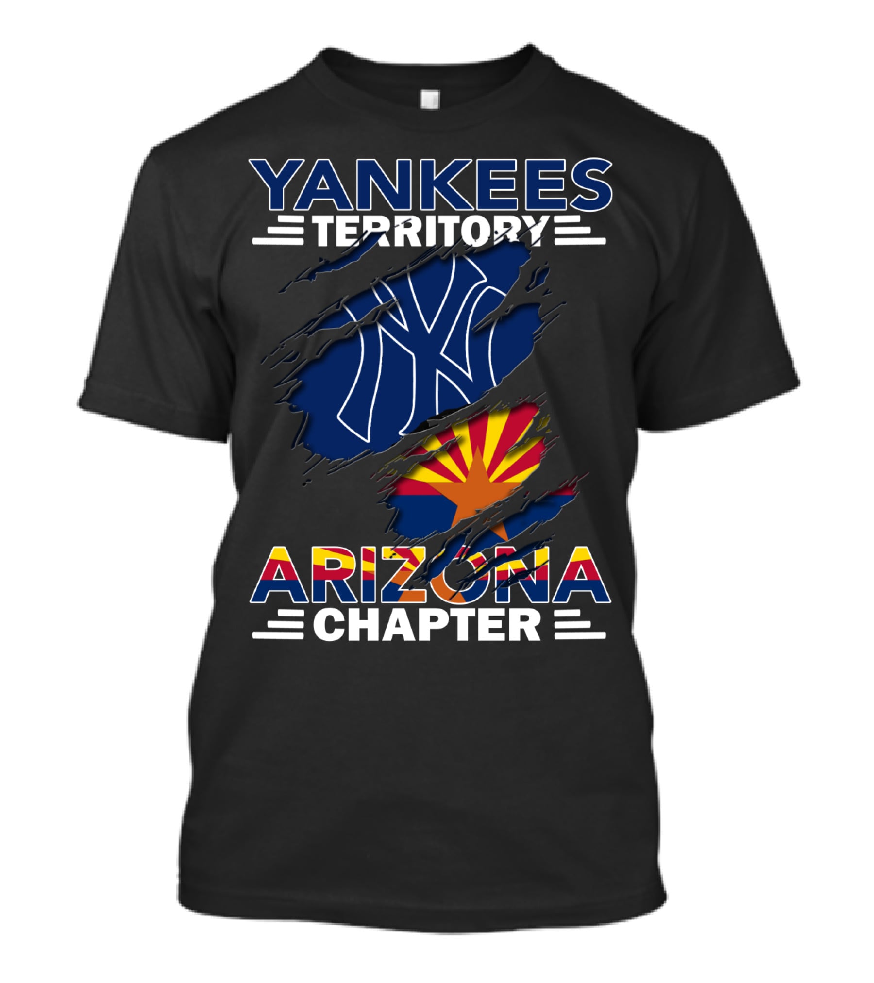 Yankees Territory Arizona Chapter Yankees Logo And Arizona Flag T-Shirt