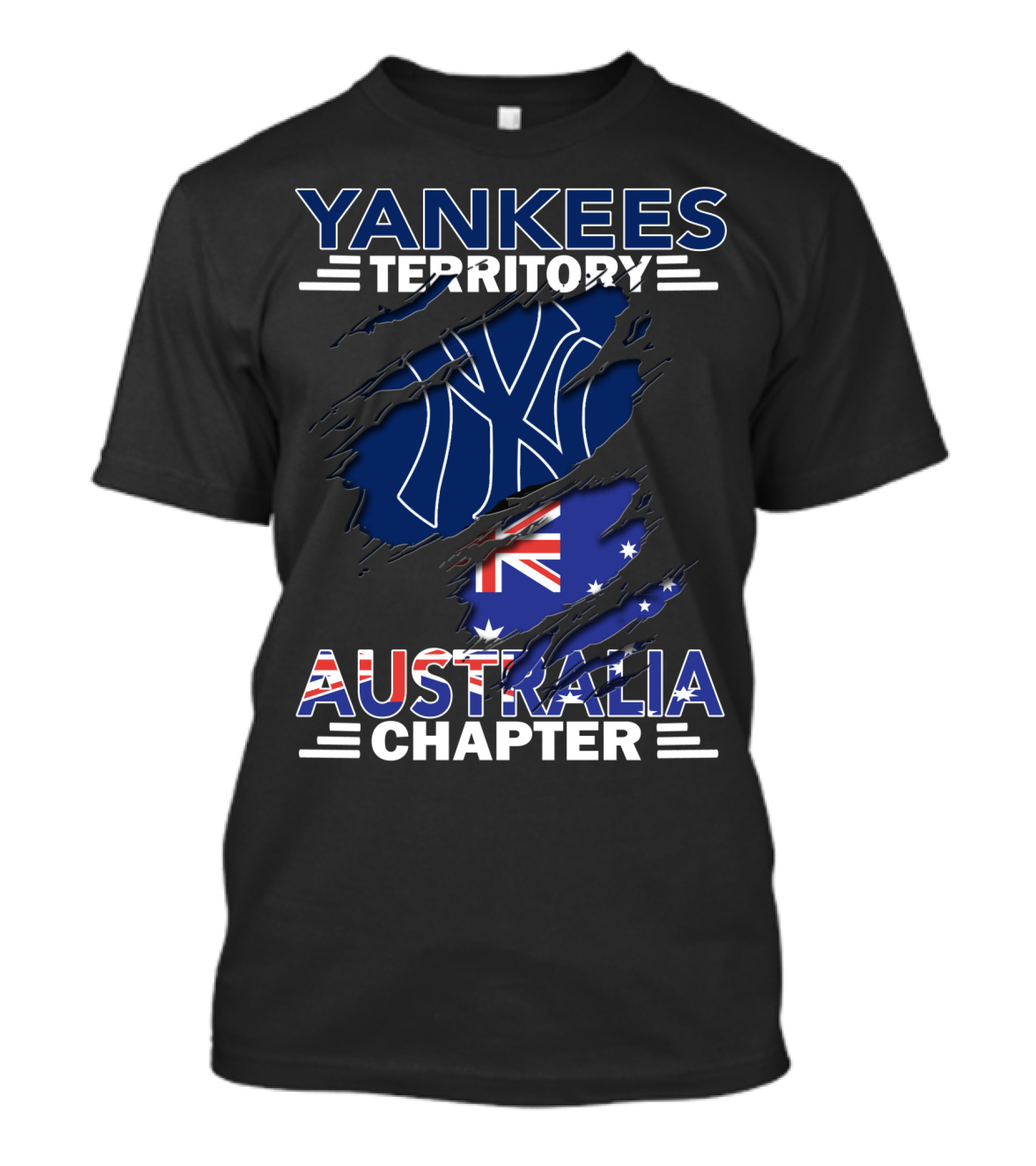 Yankees Territory Australia Chapter With New York Yankees And Australian Flag Elements T-Shirt