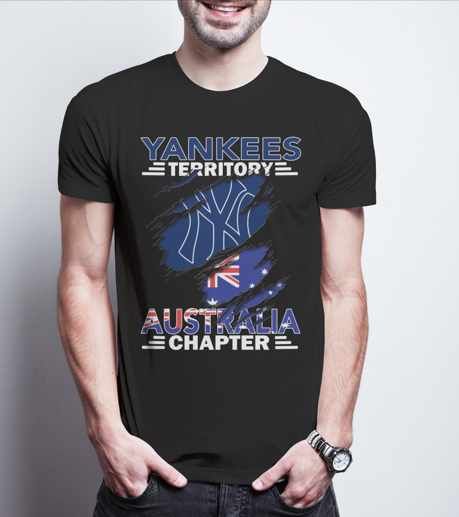 Yankees Territory Australia Chapter With New York Yankees And Australian Flag Elements T-Shirt