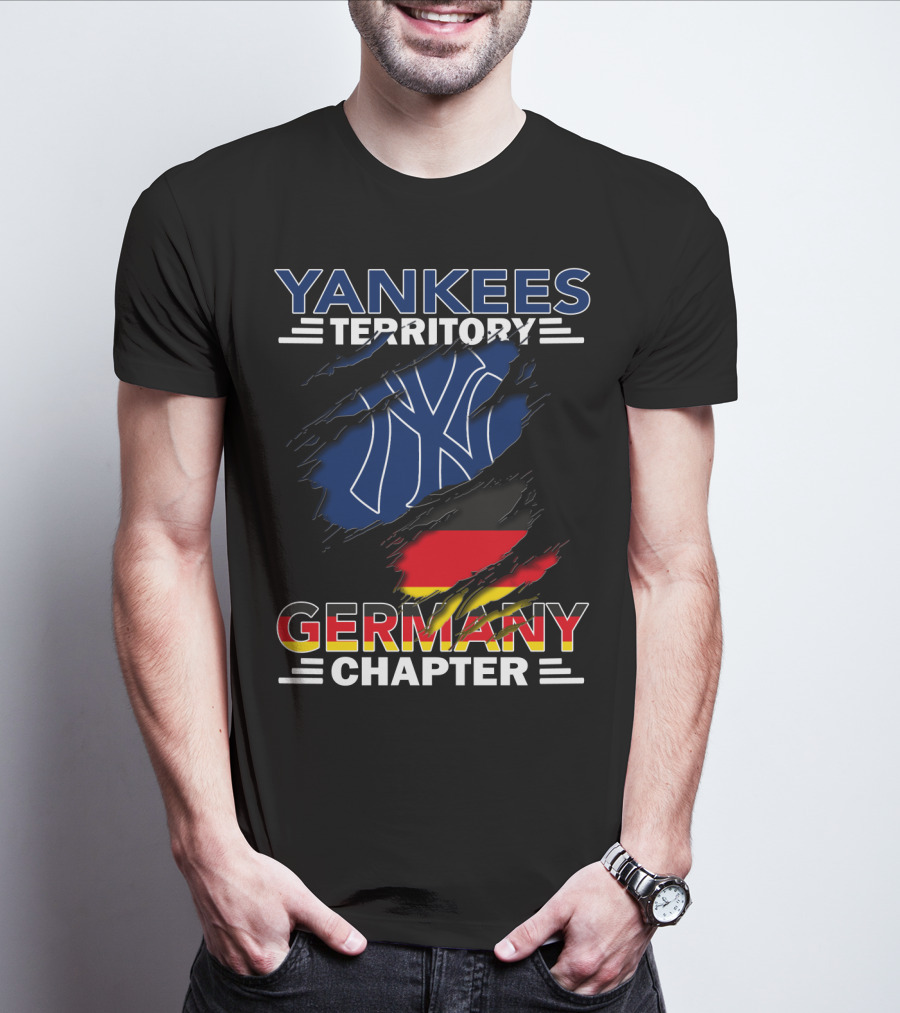Yankees Territory Germany Chapter Flag Ripped NY T-Shirt