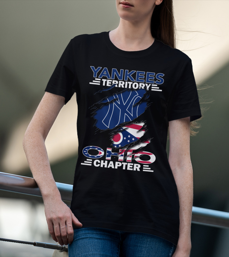Yankees Territory Ohio Chapter New York Yankees With Ohio Flag T-Shirt
