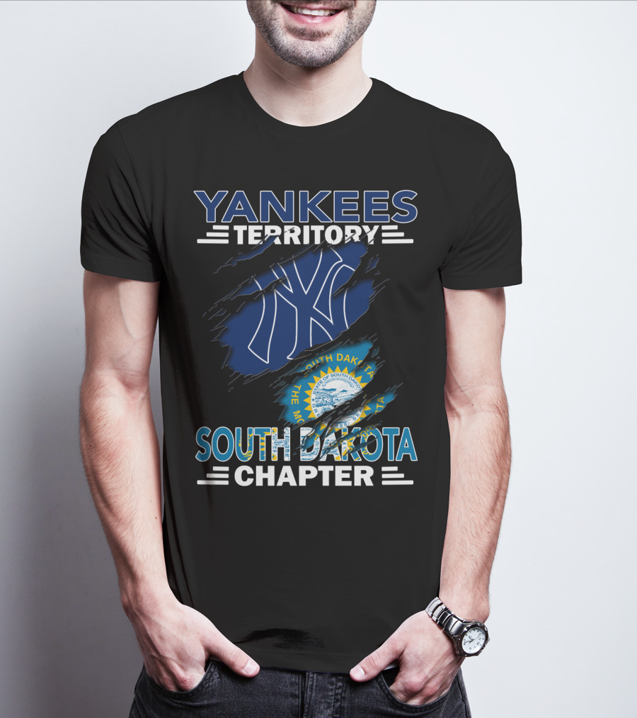 Yankees Territory South Dakota Chapter Yankees Logo South Dakota Flag T-Shirt