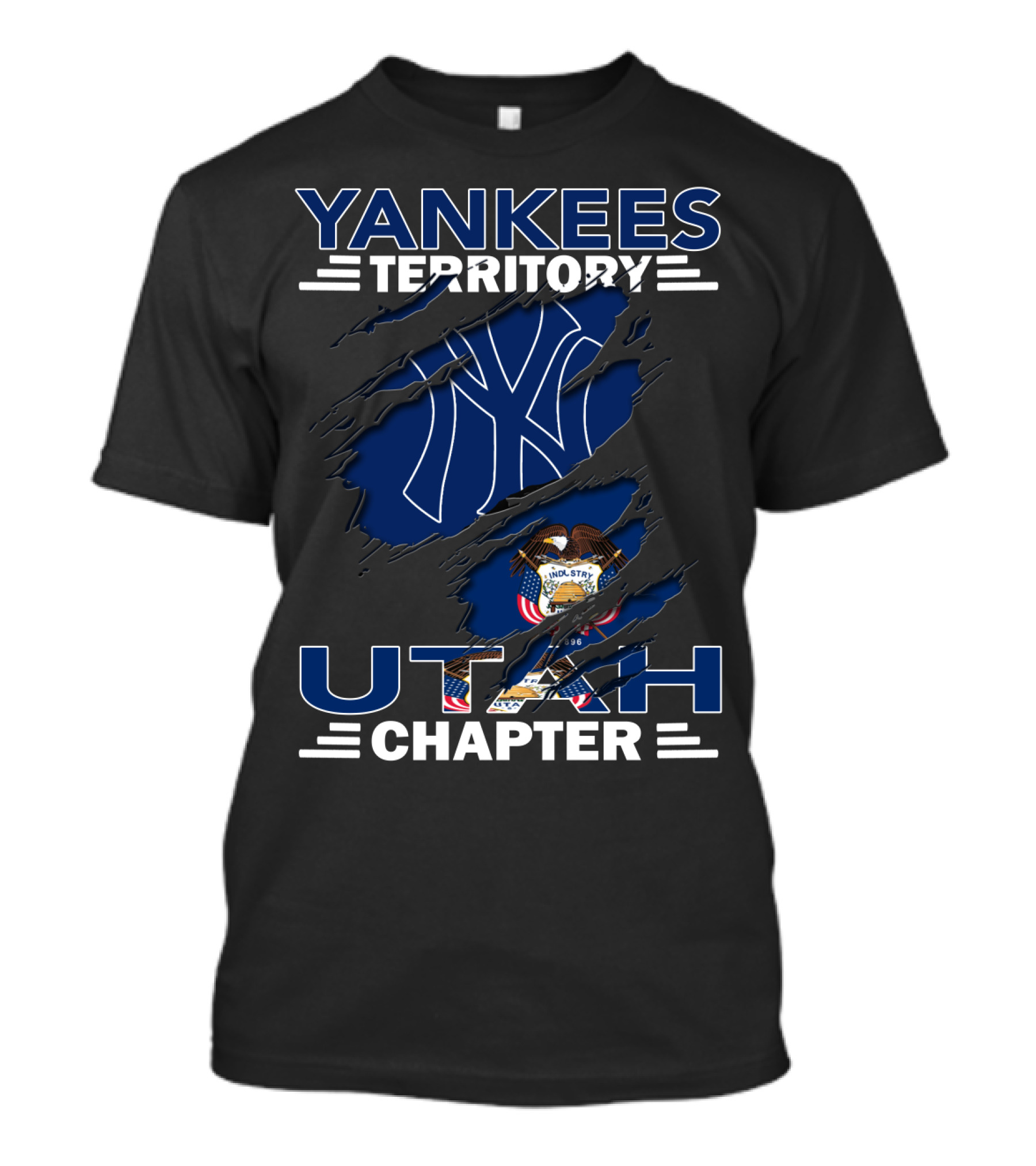 Yankees Territory Utah Chapter NY Logo With State Seal T-Shirt