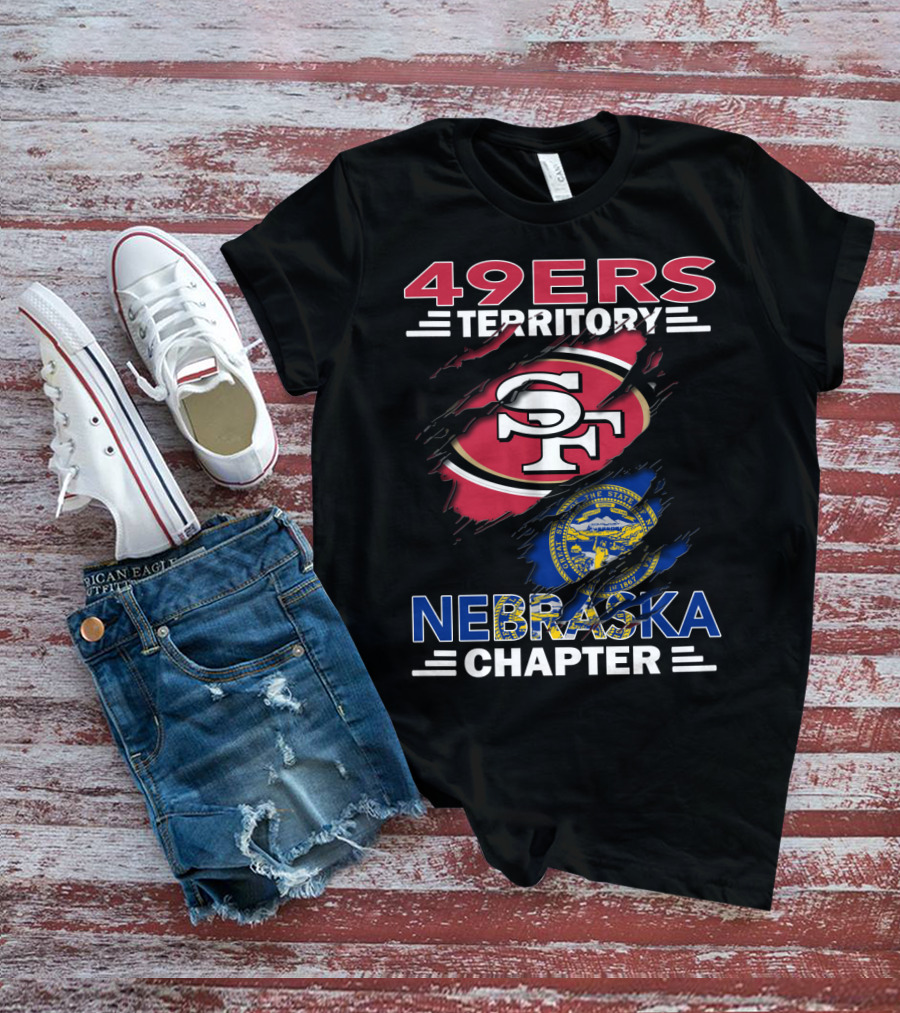 49ers Territory Nebraska Chapter SF Logo State Emblem T-Shirt
