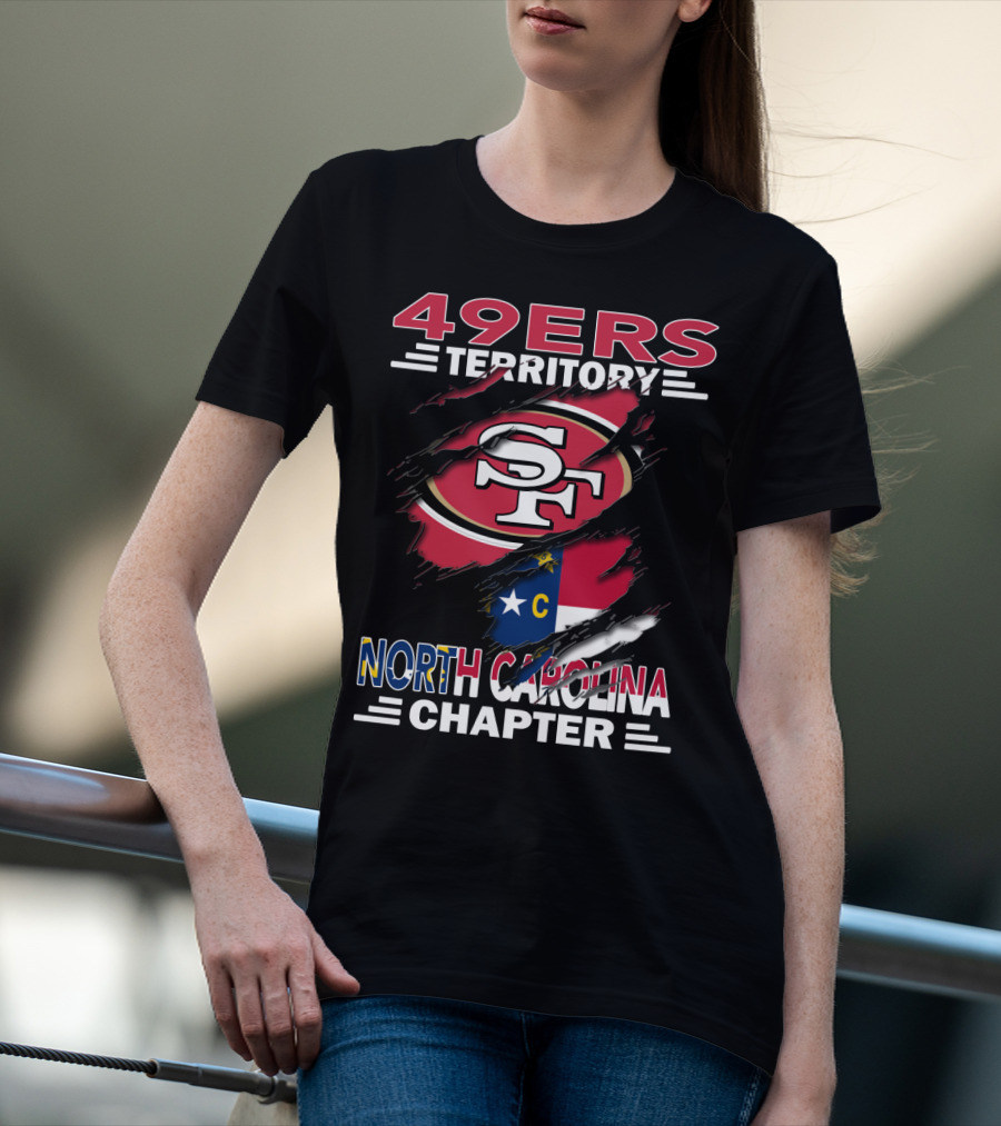 49ers Territory North Carolina Chapter SF Logo North Carolina Flag T-Shirt