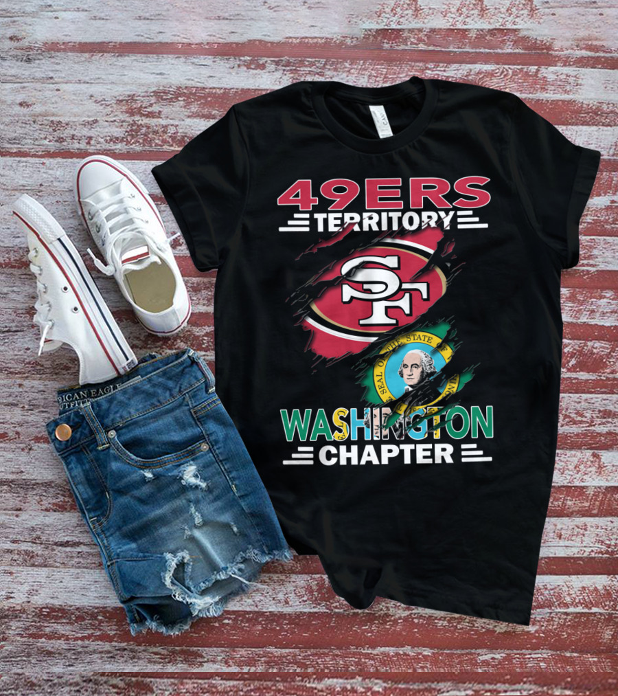 49ers Territory Washington Chapter SF Logo And Washington State Seal T-Shirt
