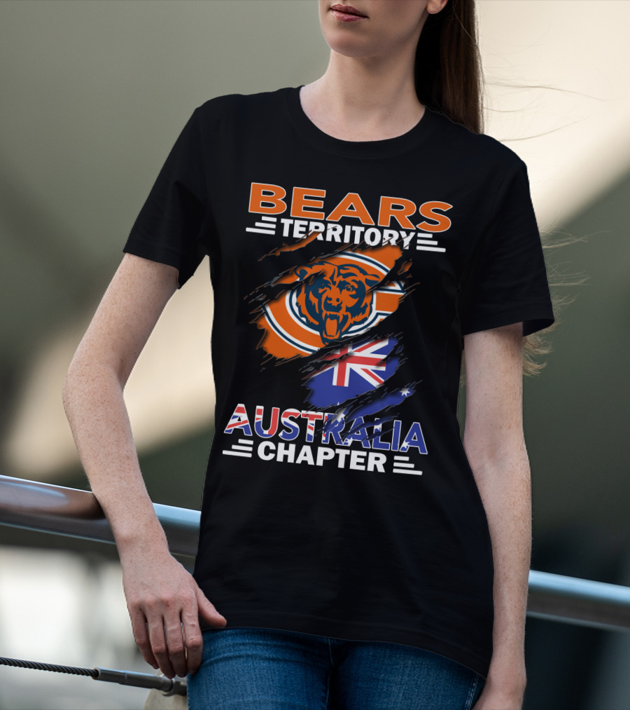 BEARS TERRITORY AUSTRALIA CHAPTER CHICAGO BEARS AUSTRALIAN FLAG SCRATCH T-Shirt