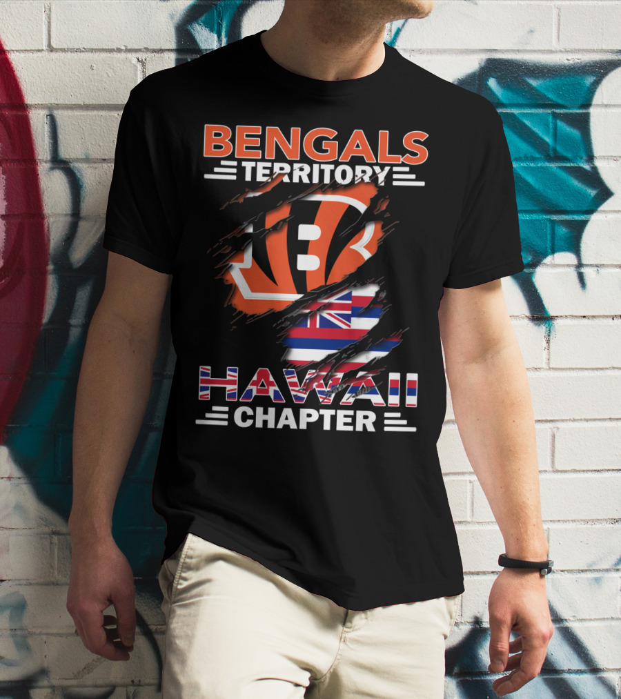 Bengals Territory Hawaii Chapter NFL Logo With Hawaiian Flag Elements T-Shirt
