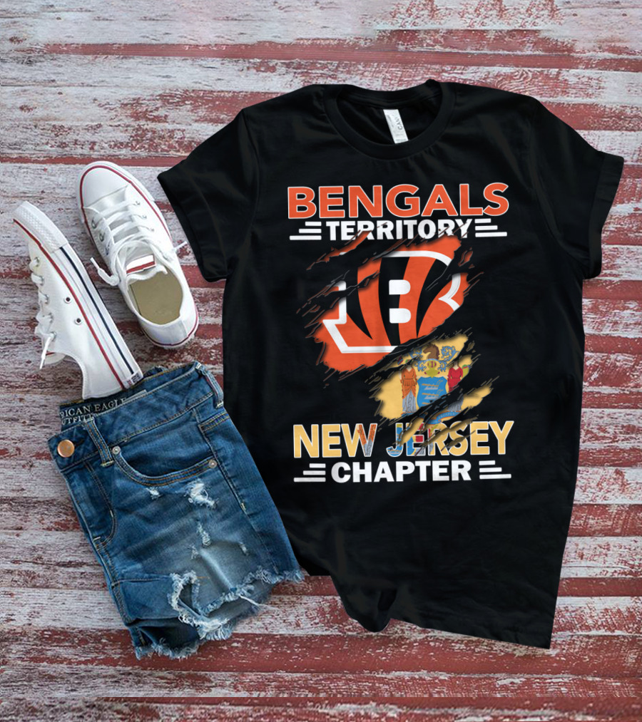 Bengals Territory New Jersey Chapter Logo And State Flag T-Shirt